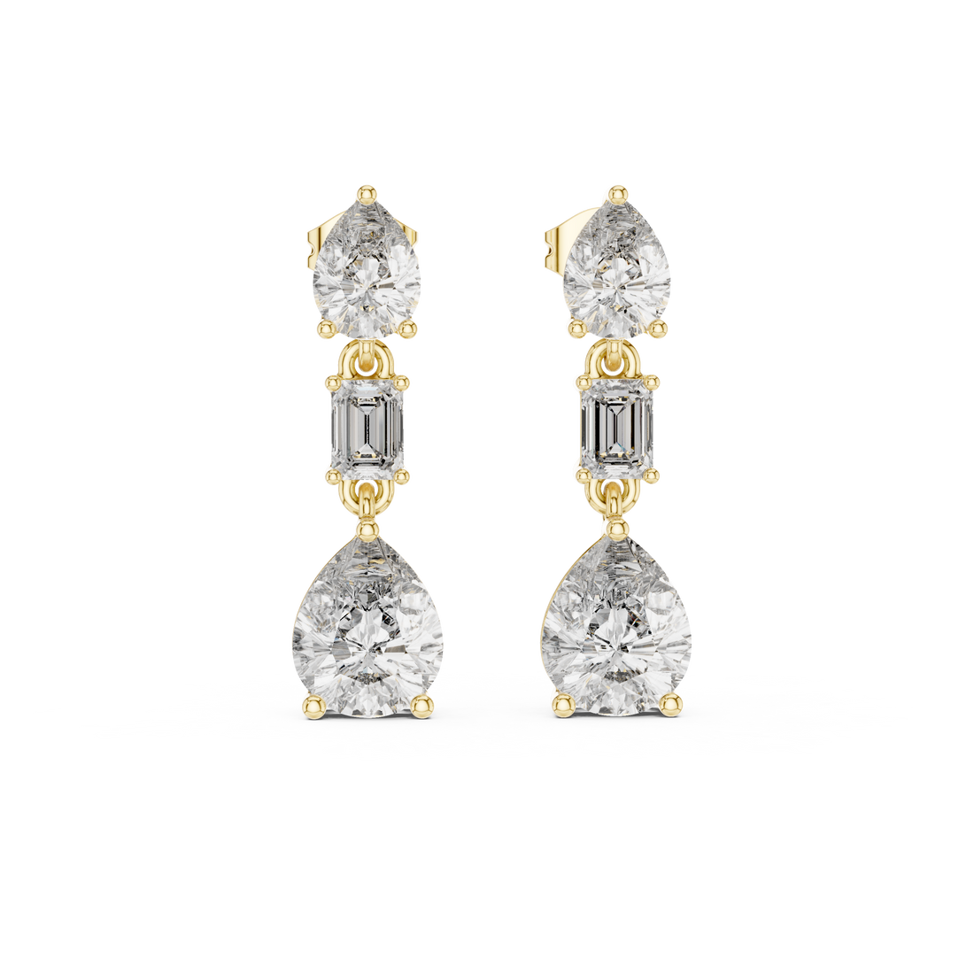 Luxury Bridal Diamond Teardrop Earrings – Rose Gold Design Elegant Wedding Jewelry Gift
