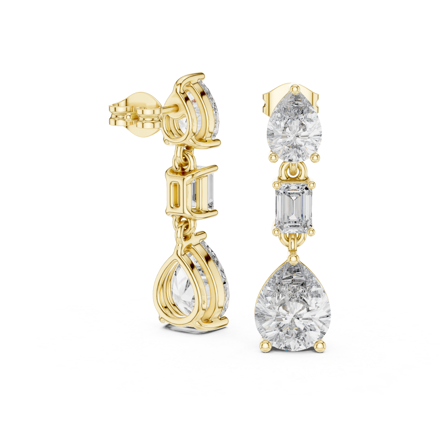 Luxury Bridal Diamond Teardrop Earrings – Rose Gold Design Elegant Wedding Jewelry Gift