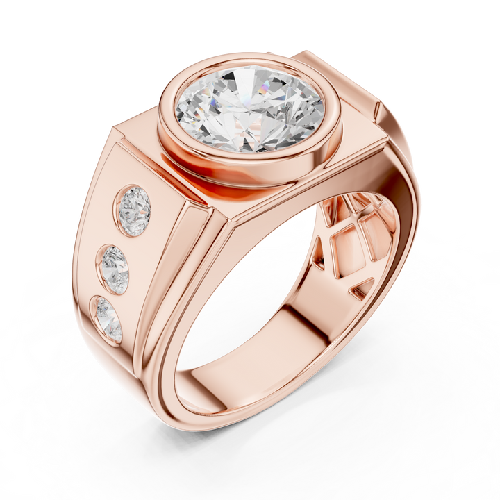 Contemporary Wide Band Diamond Ring for Men