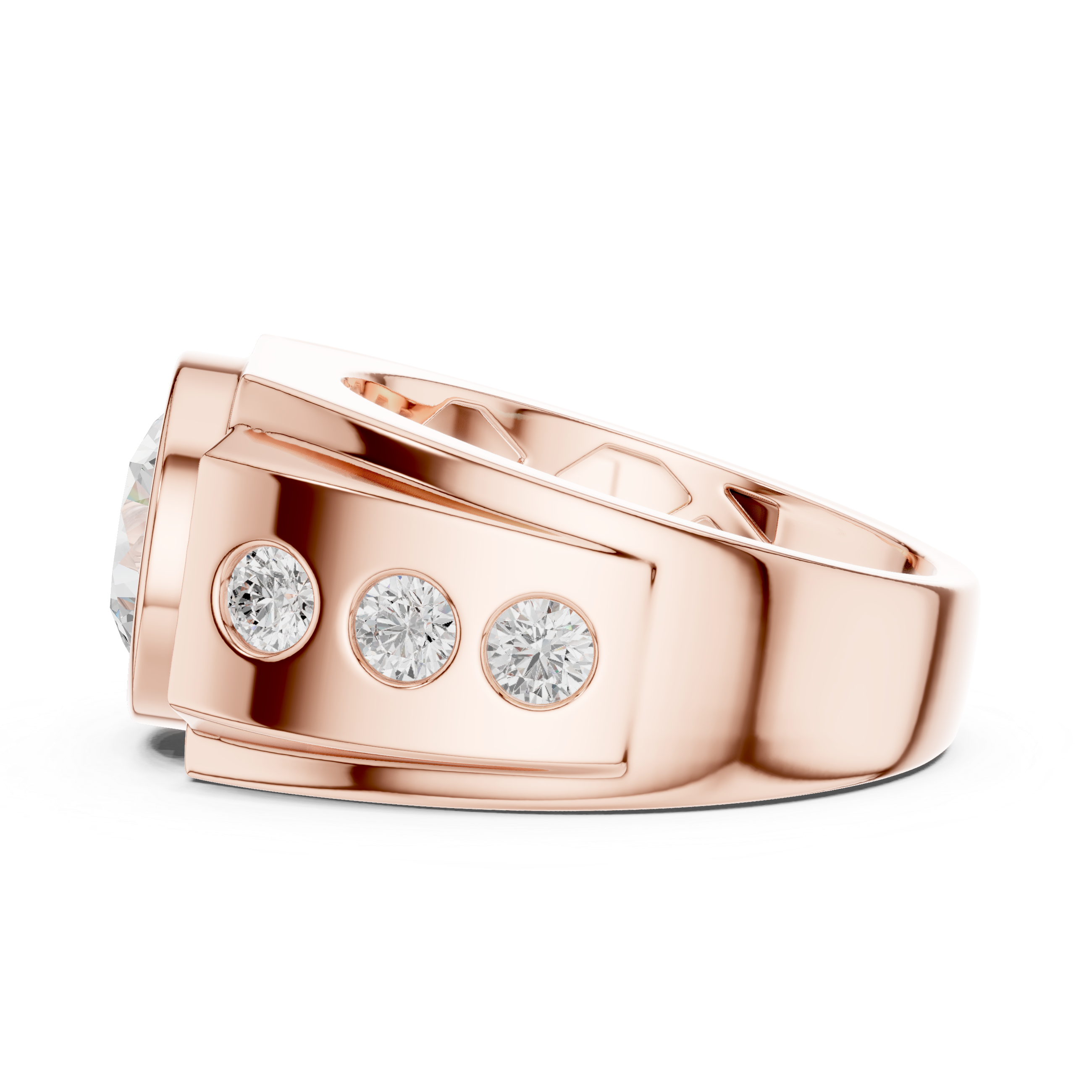 Contemporary Wide Band Diamond Ring for Men