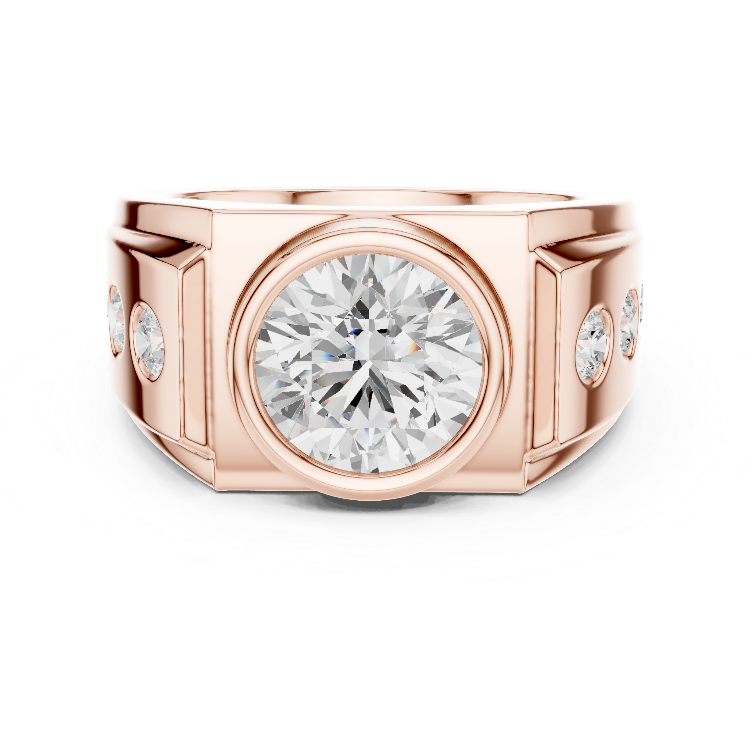 Contemporary Wide Band Diamond Ring for Men