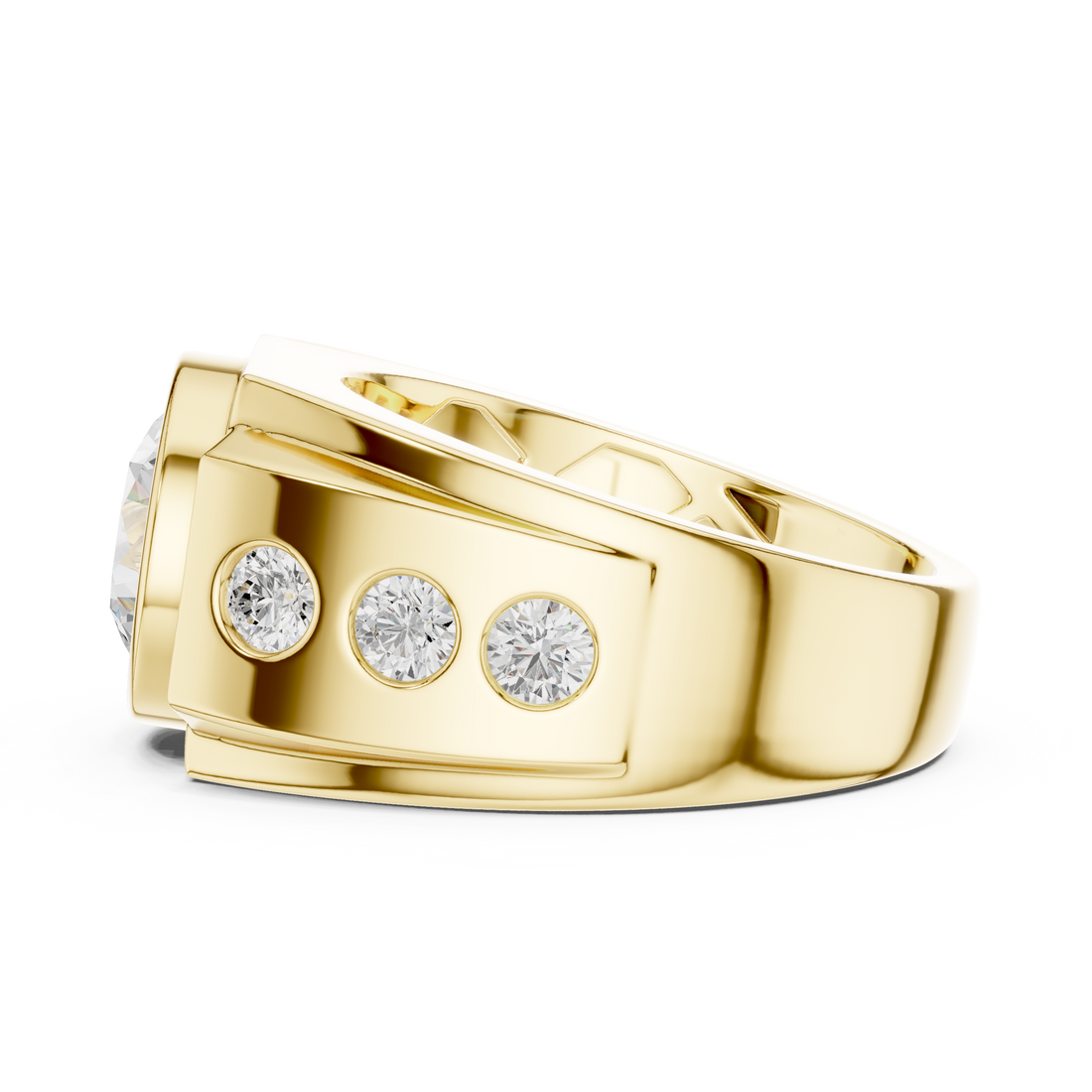 Contemporary Wide Band Diamond Ring for Men