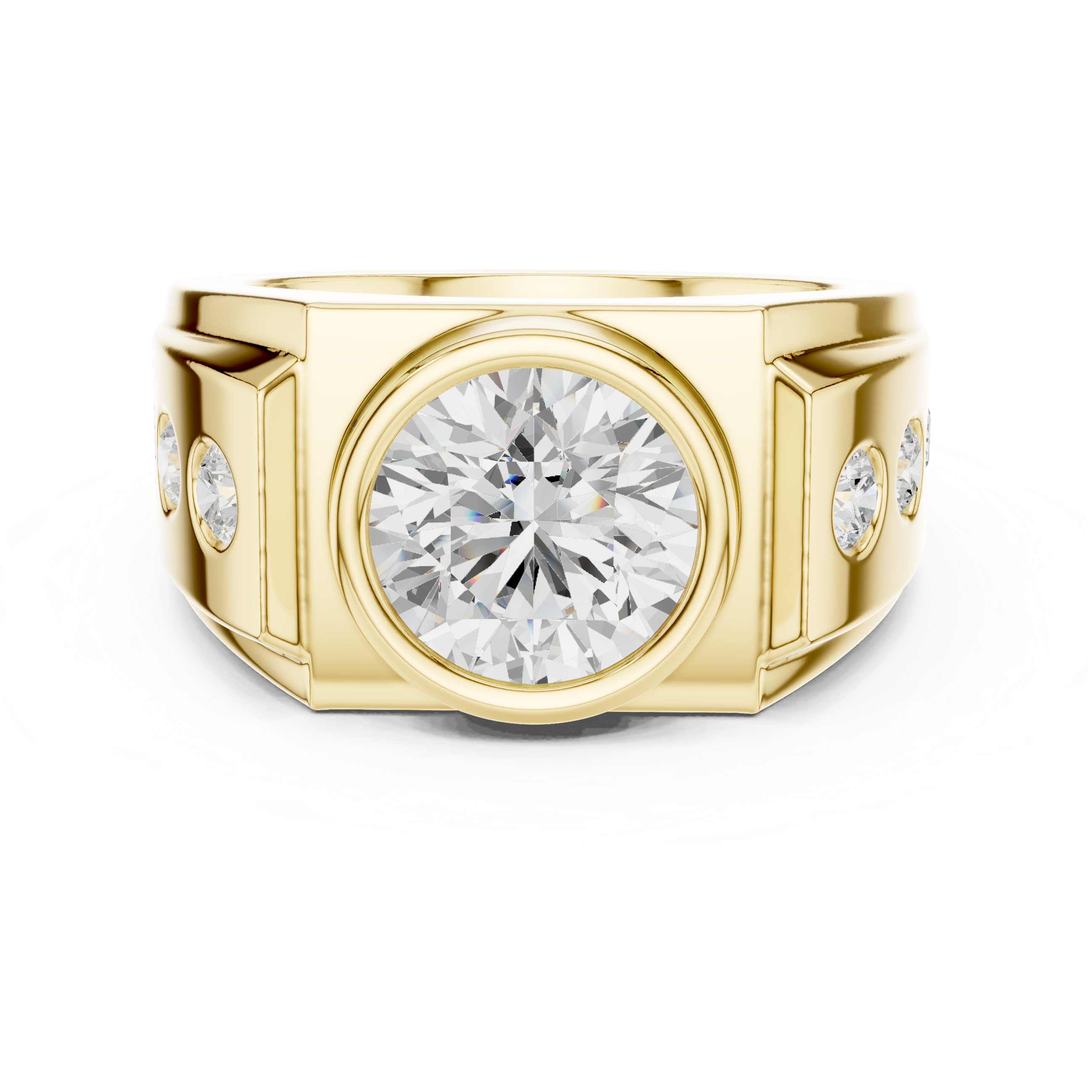 Contemporary Wide Band Diamond Ring for Men