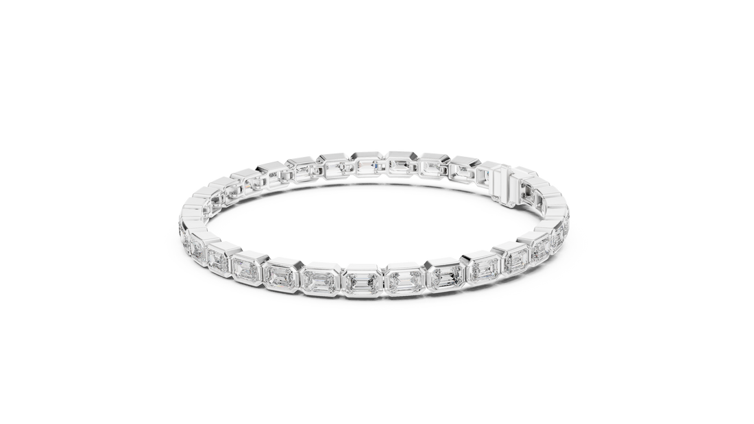 Emerald Cut Full Eternity Design | Classic Rose Gold Diamond Tennis Bracelet