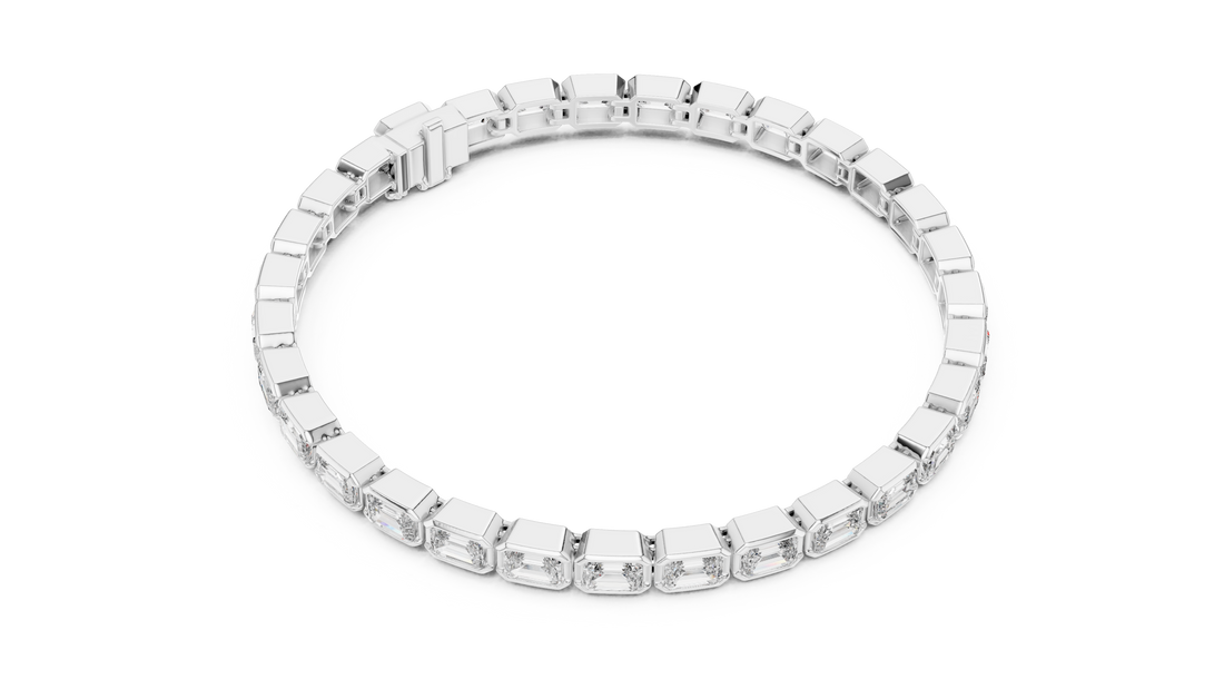 Emerald Cut Full Eternity Design | Classic Rose Gold Diamond Tennis Bracelet