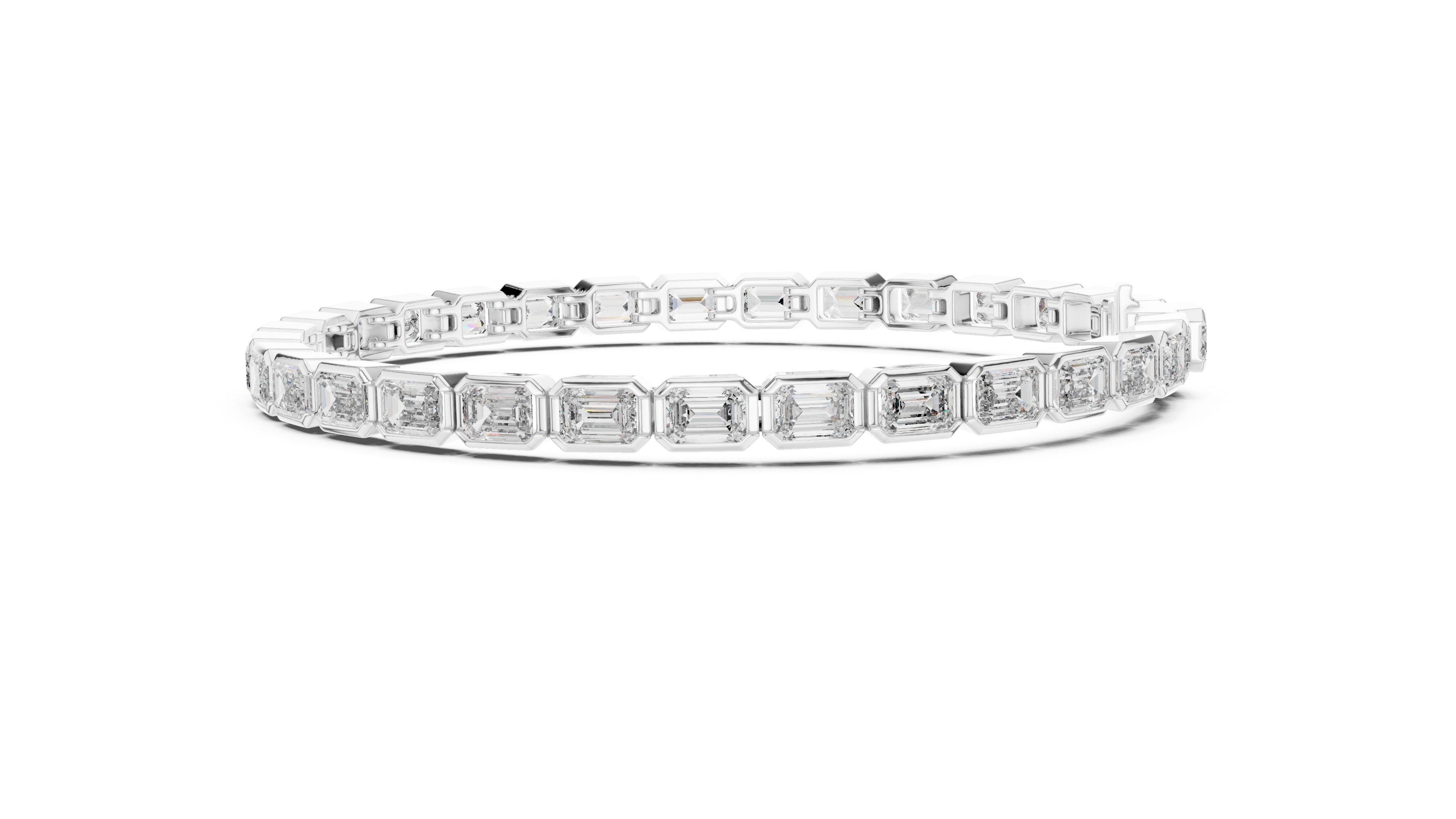 Emerald Cut Full Eternity Design | Classic Rose Gold Diamond Tennis Bracelet