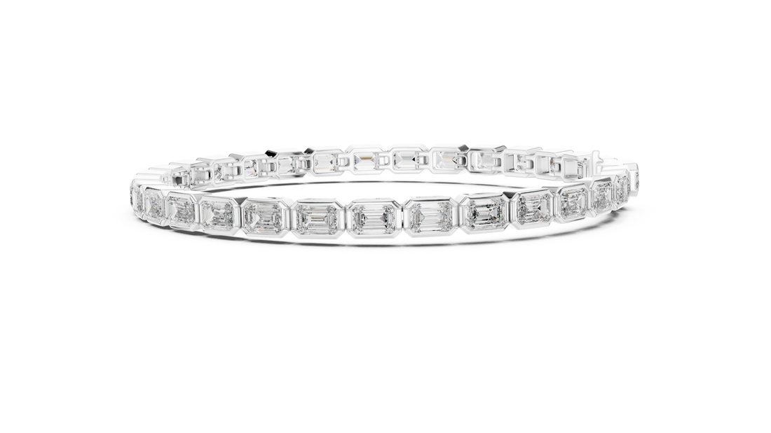 Emerald Cut Full Eternity Design | Classic Rose Gold Diamond Tennis Bracelet