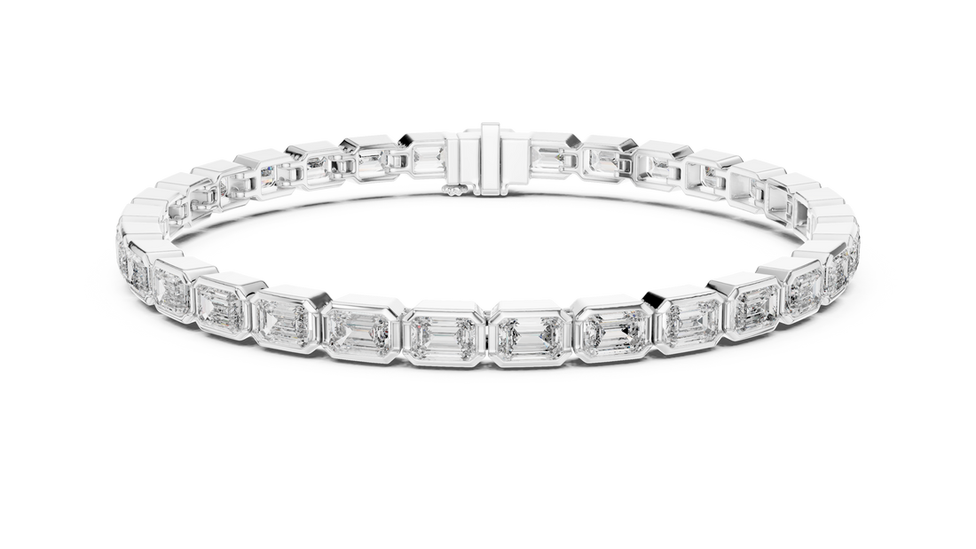 Emerald Cut Full Eternity Design | Classic Rose Gold Diamond Tennis Bracelet