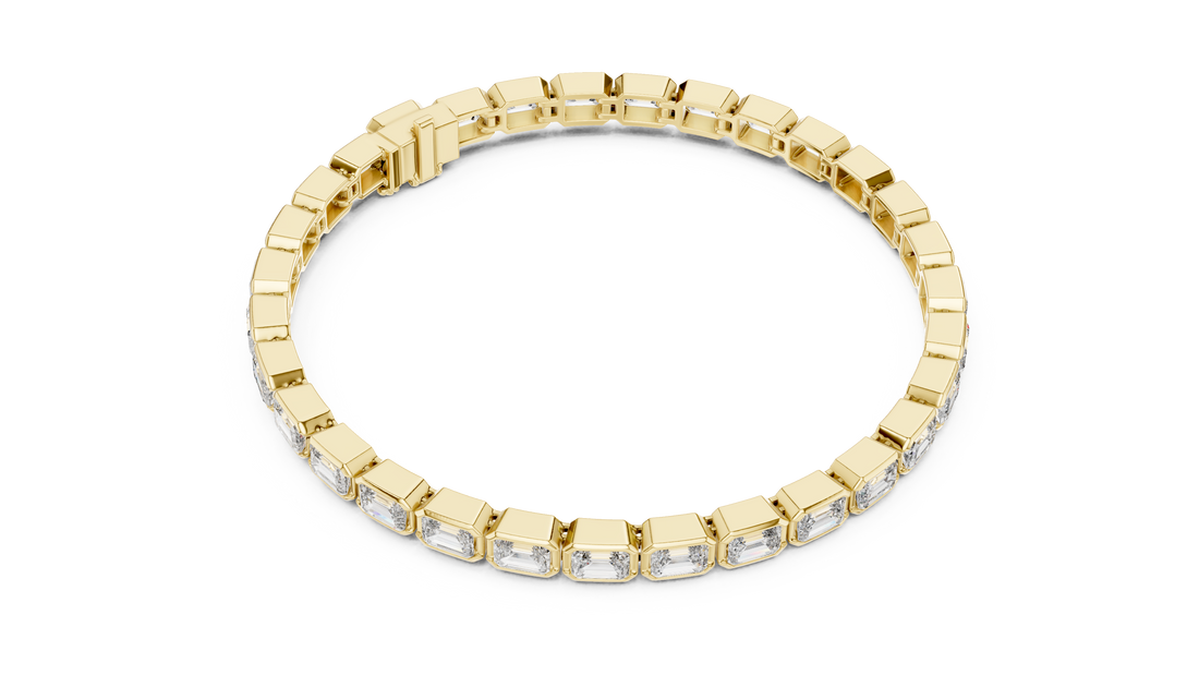 Emerald Cut Full Eternity Design | Classic Rose Gold Diamond Tennis Bracelet