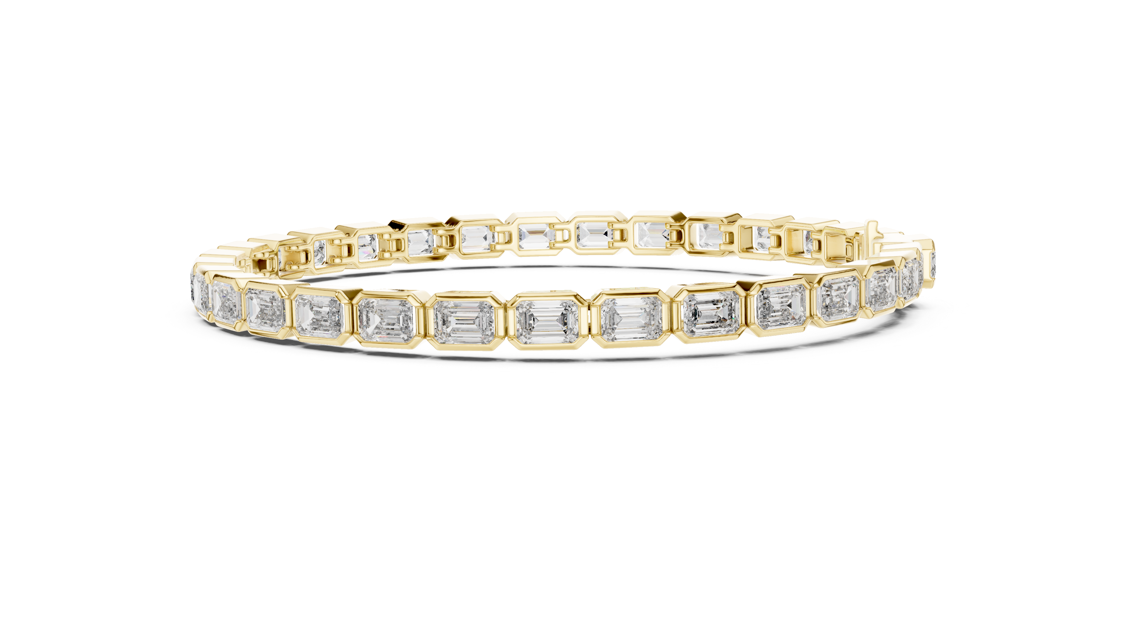 Emerald Cut Full Eternity Design | Classic Rose Gold Diamond Tennis Bracelet
