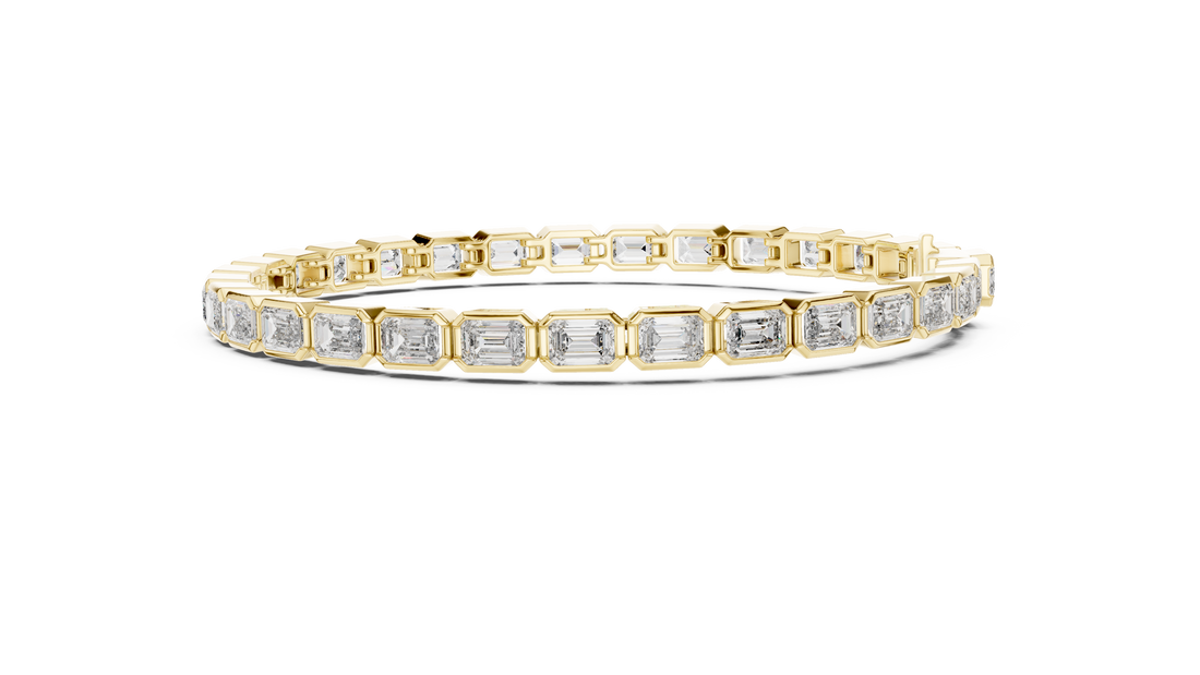 Emerald Cut Full Eternity Design | Classic Rose Gold Diamond Tennis Bracelet
