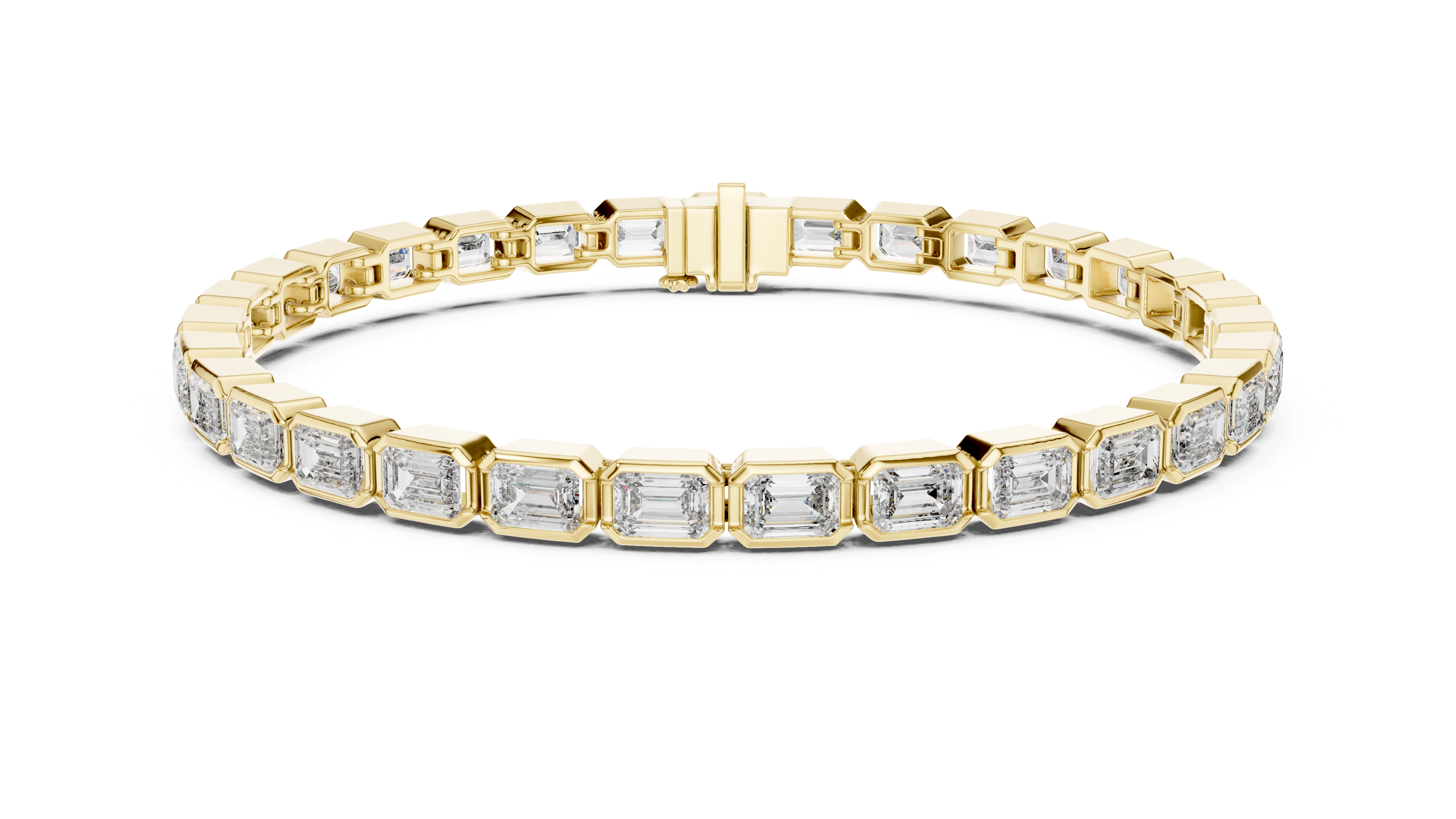 Emerald Cut Full Eternity Design | Classic Rose Gold Diamond Tennis Bracelet