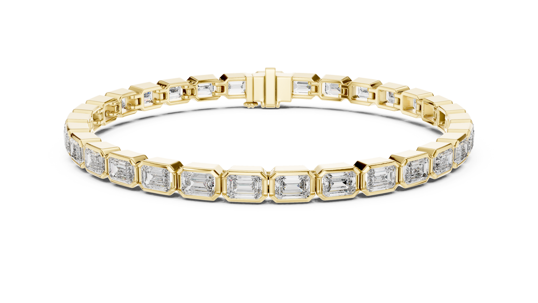 Emerald Cut Full Eternity Design | Classic Rose Gold Diamond Tennis Bracelet