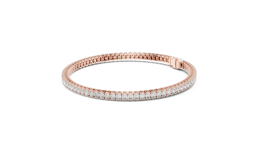 Designer Oval Diamond Tennis Bracelet in White Gold | Full Eternity Style | Luxury Gift for Her