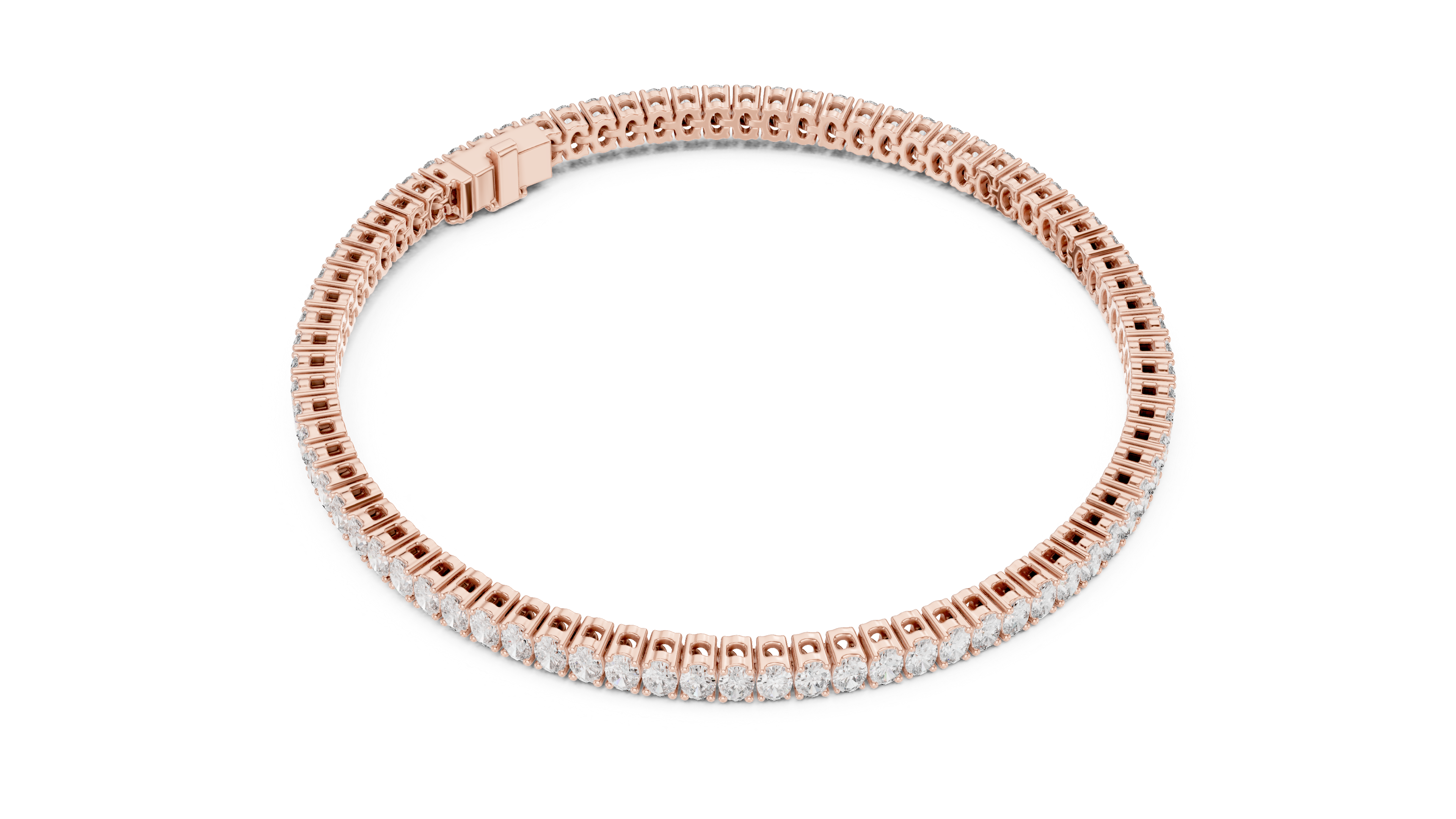 Designer Oval Diamond Tennis Bracelet in White Gold | Full Eternity Style | Luxury Gift for Her