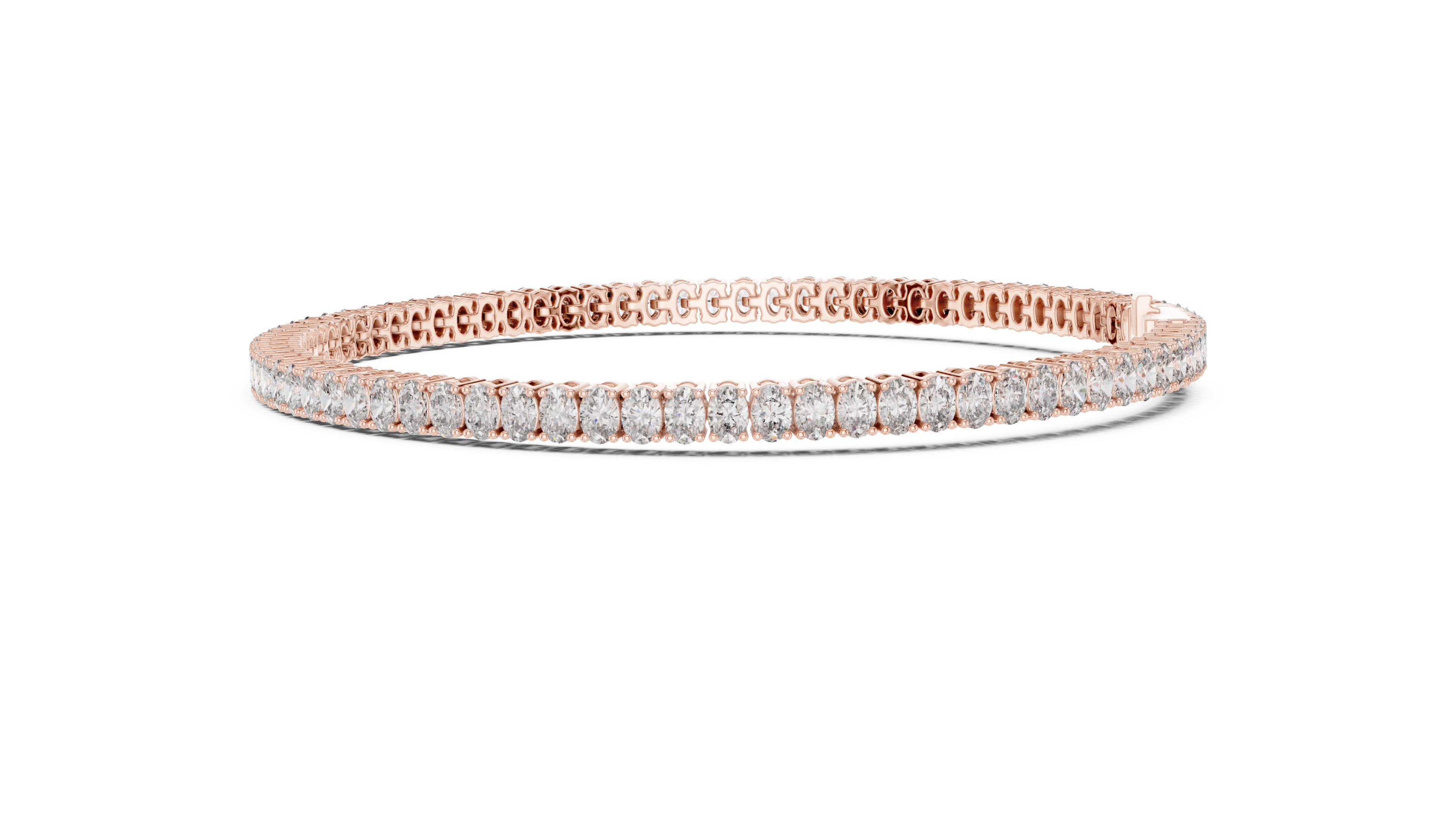 Designer Oval Diamond Tennis Bracelet in White Gold | Full Eternity Style | Luxury Gift for Her