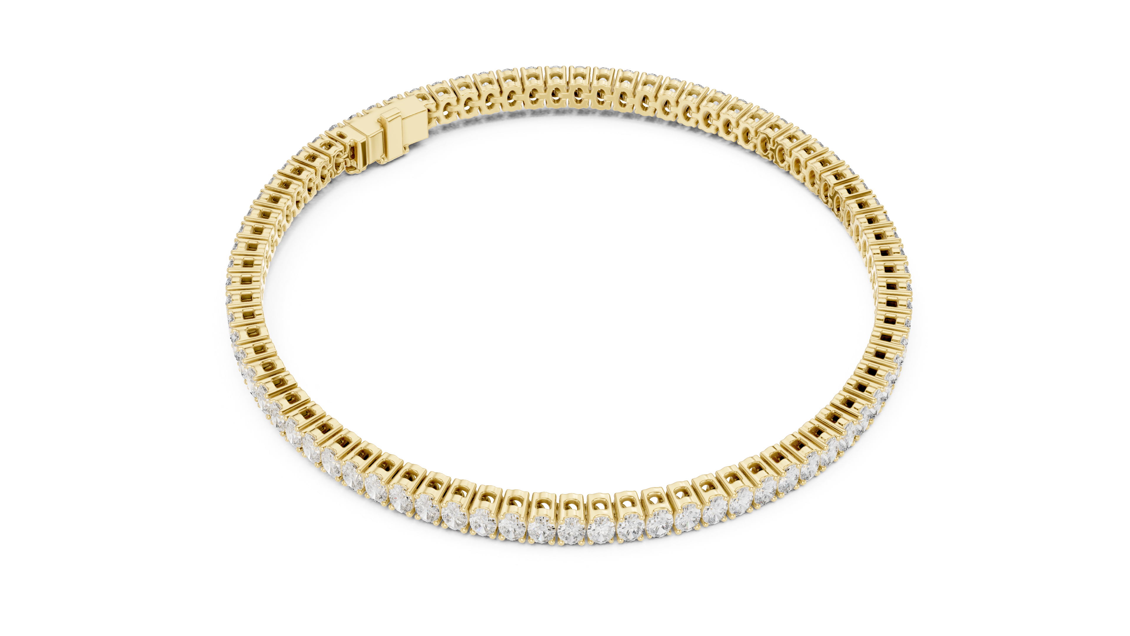 Designer Oval Diamond Tennis Bracelet in White Gold | Full Eternity Style | Luxury Gift for Her