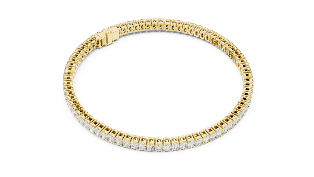 Designer Oval Diamond Tennis Bracelet in White Gold | Full Eternity Style | Luxury Gift for Her