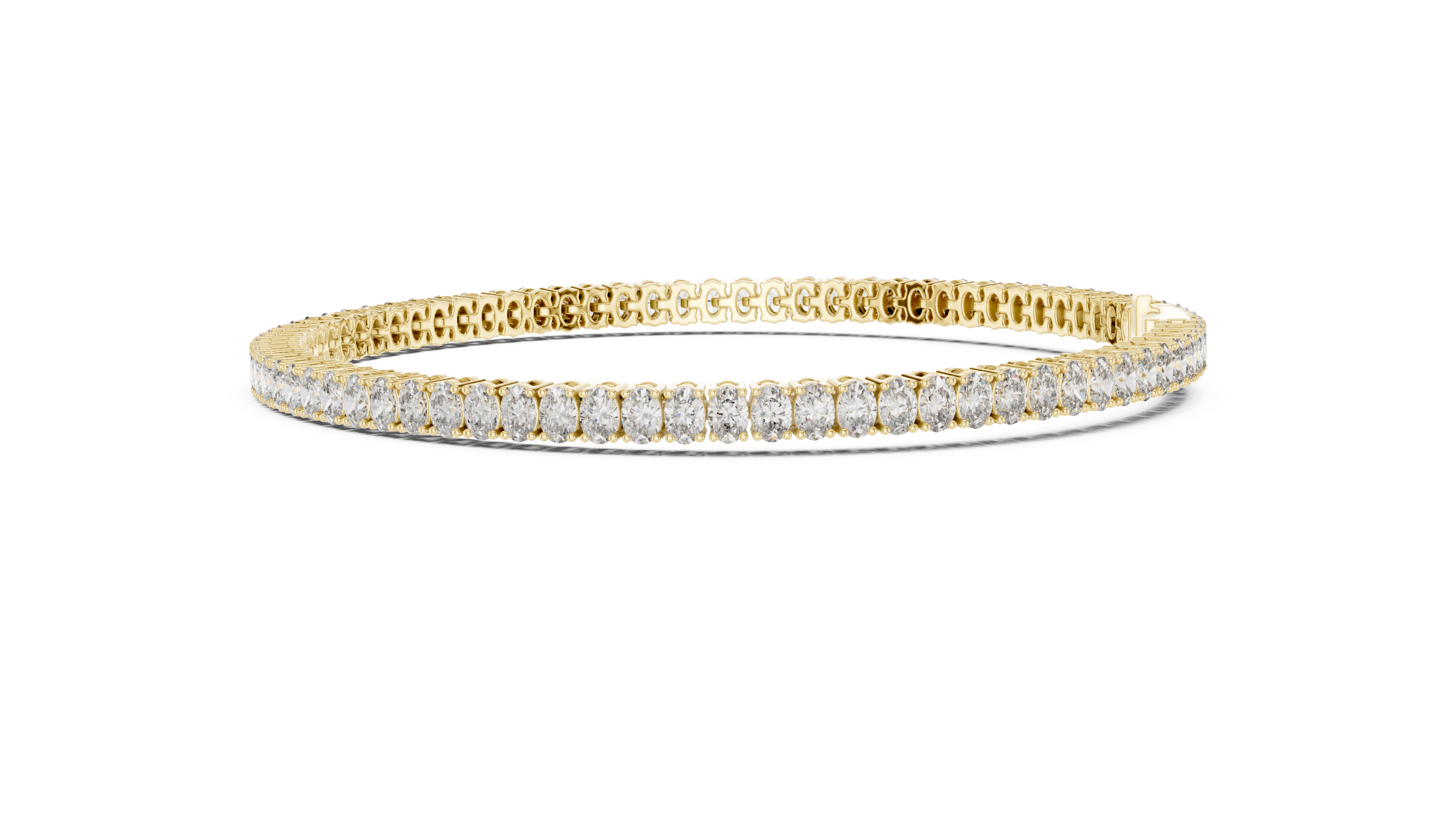 Designer Oval Diamond Tennis Bracelet in White Gold | Full Eternity Style | Luxury Gift for Her