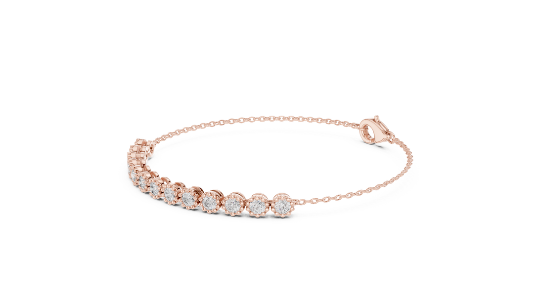 High Shine Diamond Tennis Bracelet for Women | Round Cluster Stones in White Gold Finish | Daily Wear Luxury Jewelry