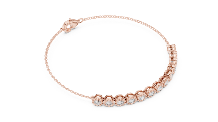 High Shine Diamond Tennis Bracelet for Women | Round Cluster Stones in White Gold Finish | Daily Wear Luxury Jewelry