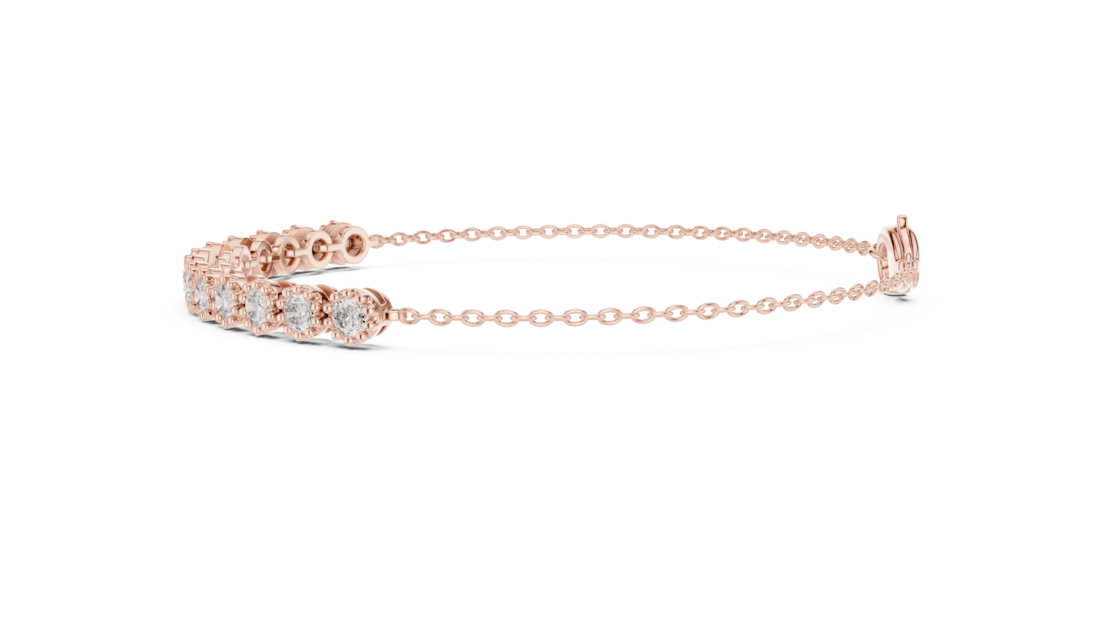 High Shine Diamond Tennis Bracelet for Women | Round Cluster Stones in White Gold Finish | Daily Wear Luxury Jewelry
