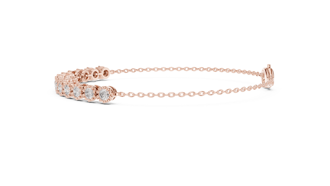High Shine Diamond Tennis Bracelet for Women | Round Cluster Stones in White Gold Finish | Daily Wear Luxury Jewelry
