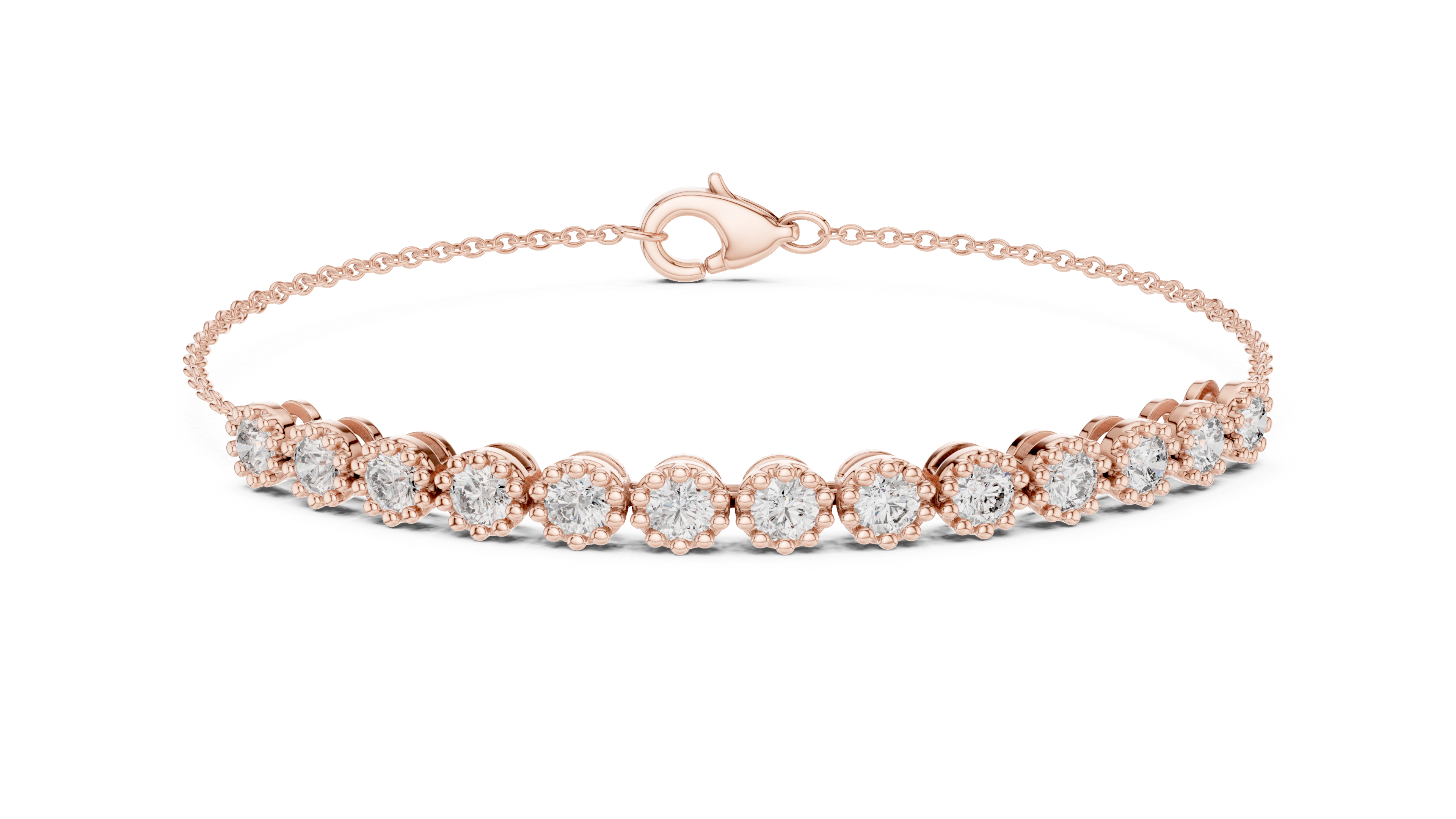 High Shine Diamond Tennis Bracelet for Women | Round Cluster Stones in White Gold Finish | Daily Wear Luxury Jewelry