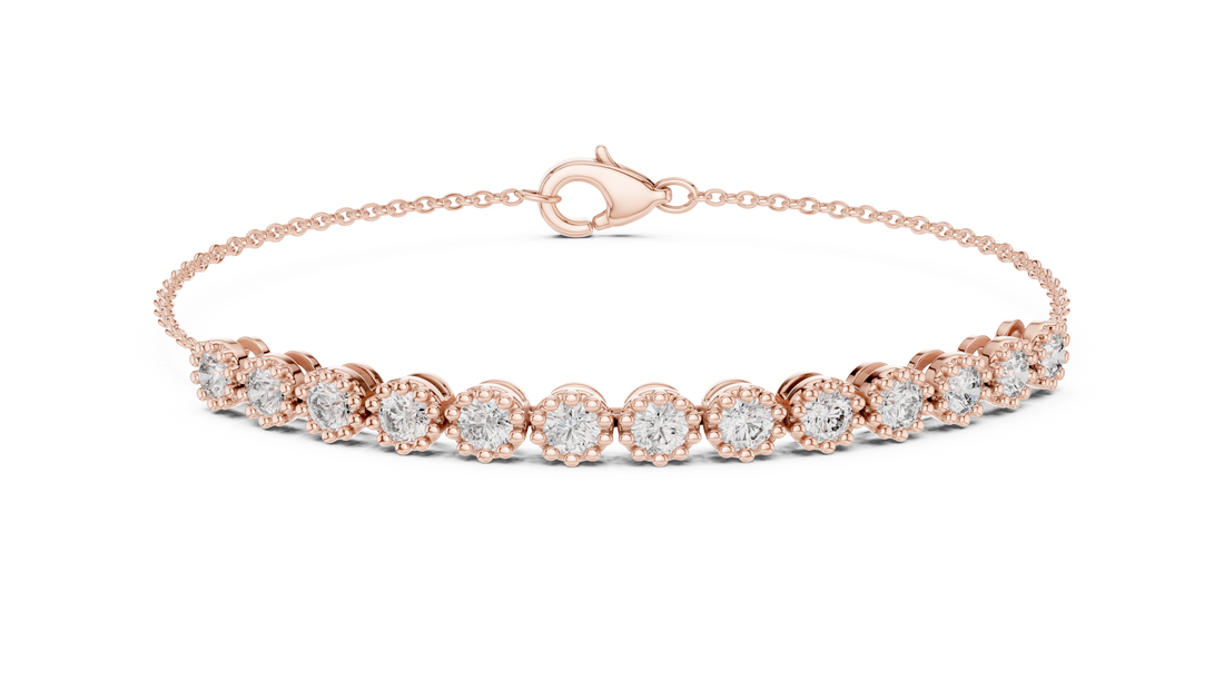 High Shine Diamond Tennis Bracelet for Women | Round Cluster Stones in White Gold Finish | Daily Wear Luxury Jewelry