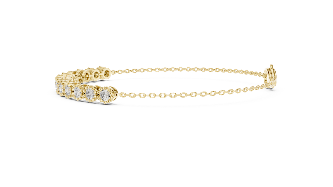 High Shine Diamond Tennis Bracelet for Women | Round Cluster Stones in White Gold Finish | Daily Wear Luxury Jewelry