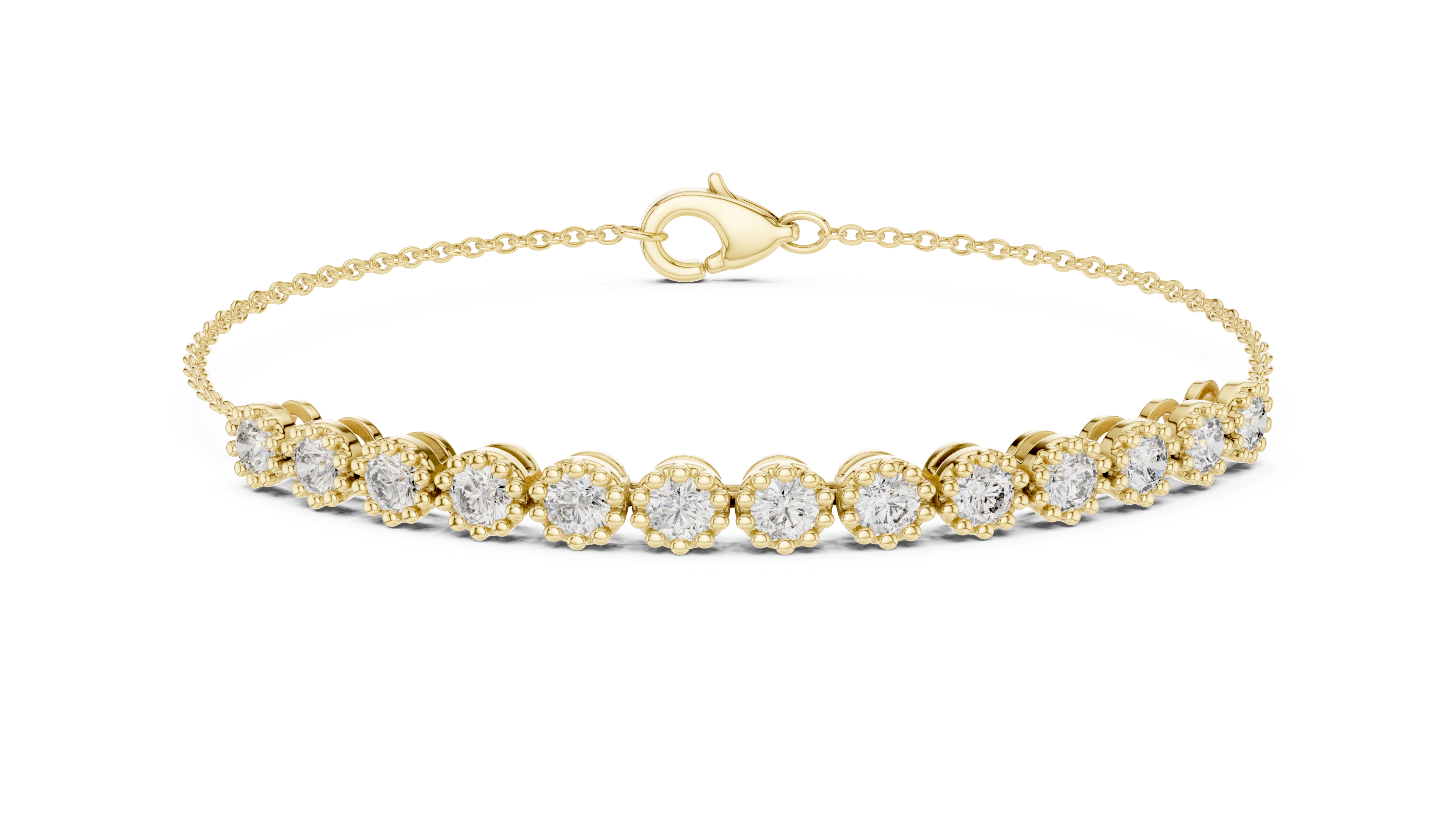 High Shine Diamond Tennis Bracelet for Women | Round Cluster Stones in White Gold Finish | Daily Wear Luxury Jewelry