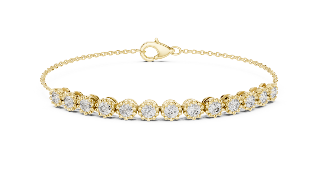 High Shine Diamond Tennis Bracelet for Women | Round Cluster Stones in White Gold Finish | Daily Wear Luxury Jewelry