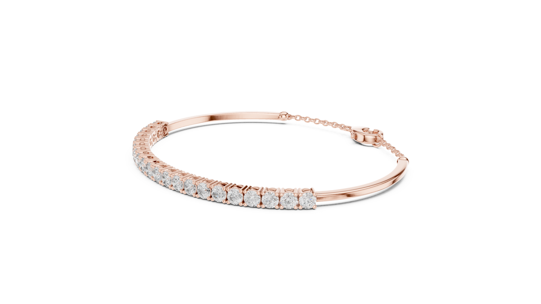 Beautiful Diamond Accent Bangle | Contemporary Wave Design | White Gold Plated Bracelet Gift for Her (Copy)
