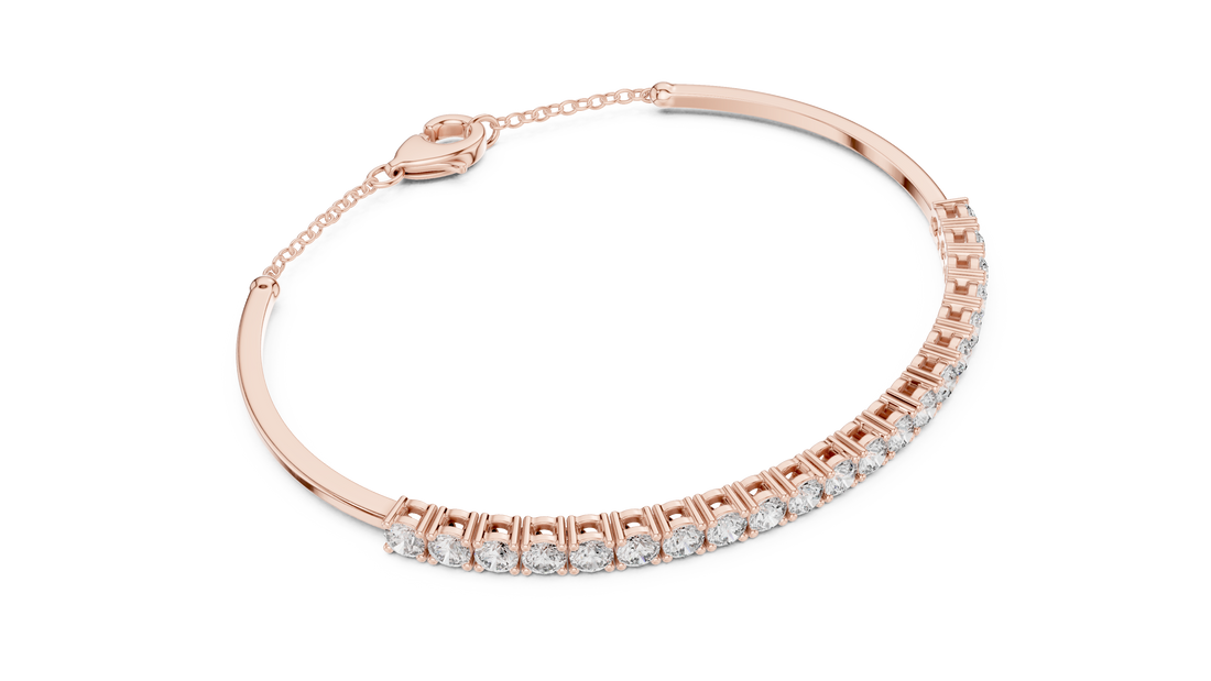 Beautiful Diamond Accent Bangle | Contemporary Wave Design | White Gold Plated Bracelet Gift for Her (Copy)