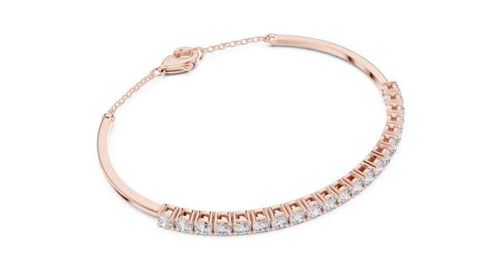 Beautiful Diamond Accent Bangle | Contemporary Wave Design | White Gold Plated Bracelet Gift for Her (Copy)