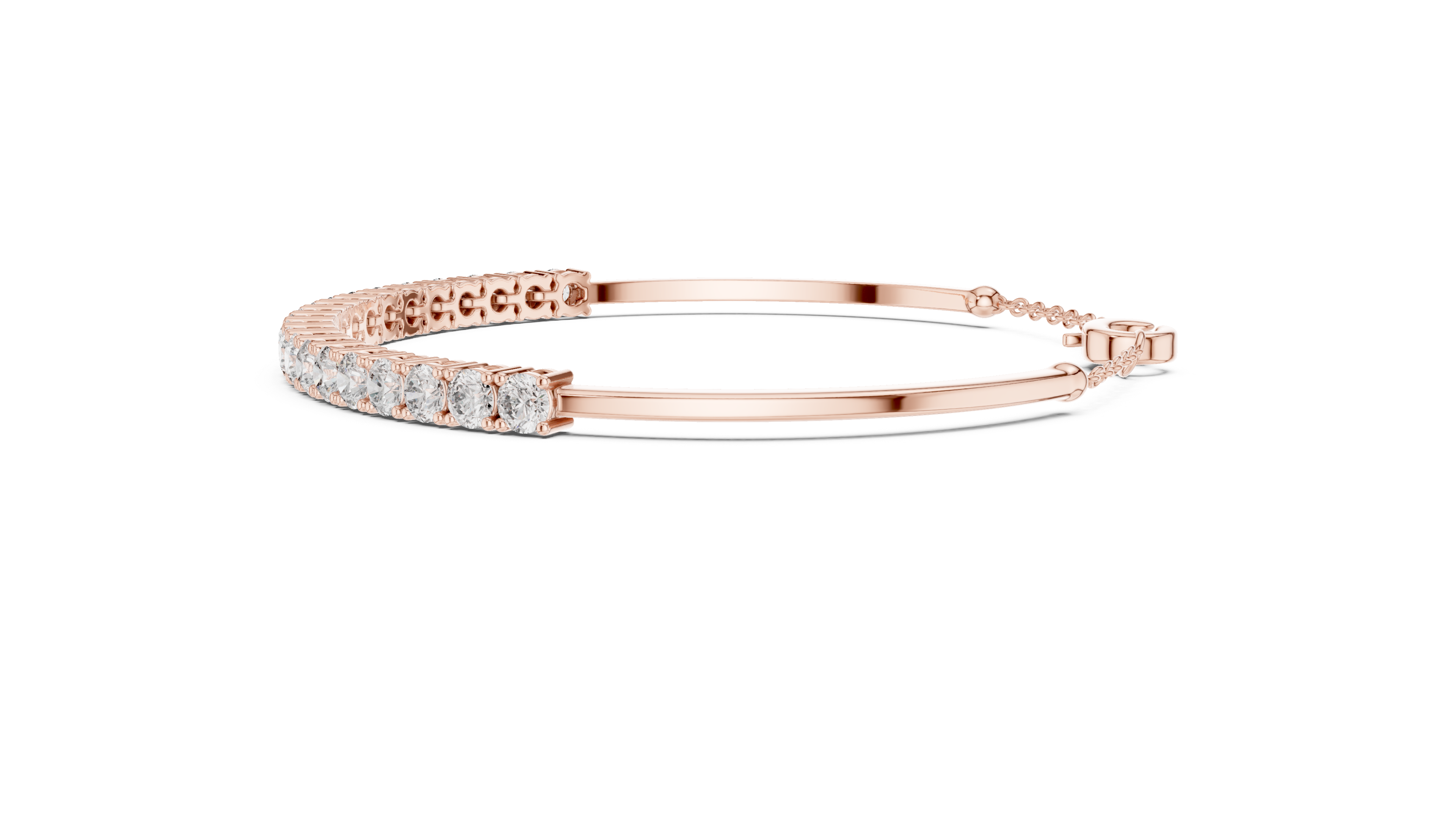 Beautiful Diamond Accent Bangle | Contemporary Wave Design | White Gold Plated Bracelet Gift for Her (Copy)