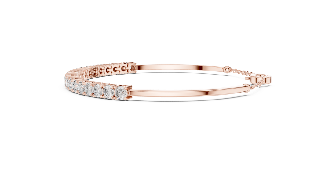Beautiful Diamond Accent Bangle | Contemporary Wave Design | White Gold Plated Bracelet Gift for Her (Copy)
