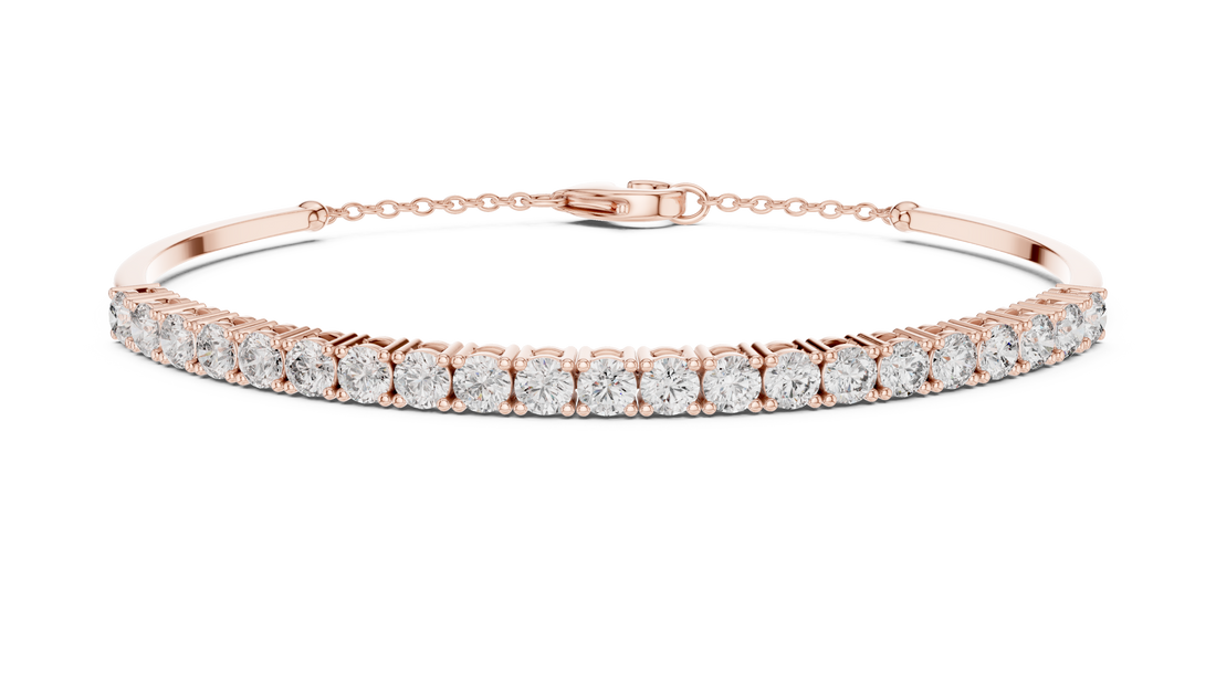 Beautiful Diamond Accent Bangle | Contemporary Wave Design | White Gold Plated Bracelet Gift for Her (Copy)