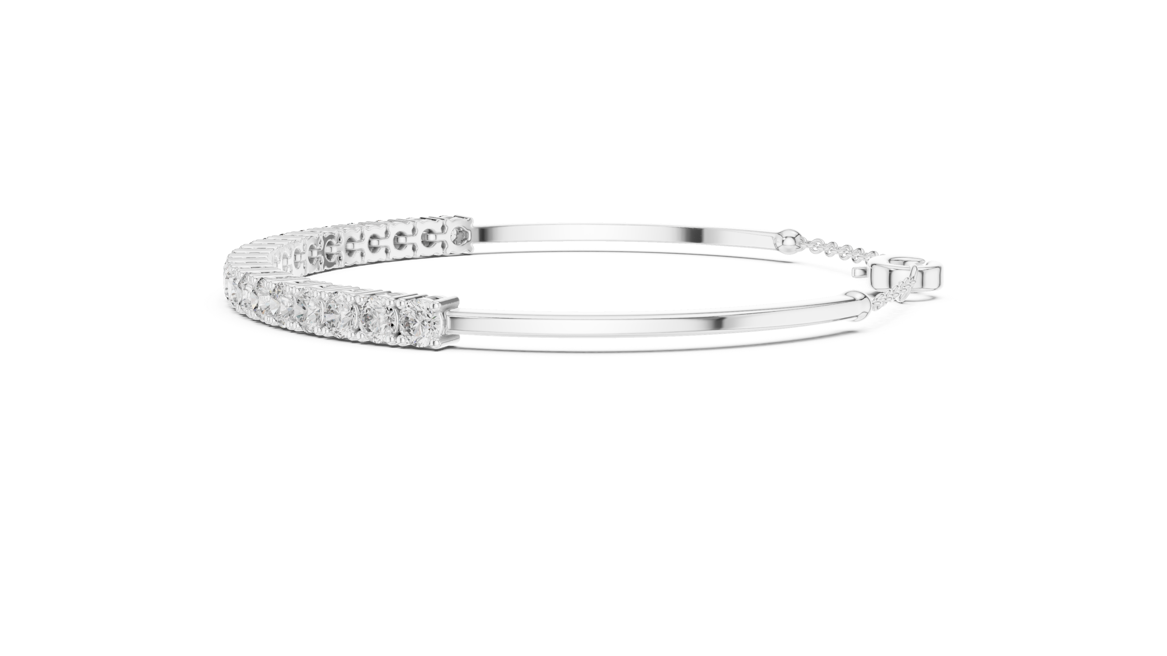 Beautiful Diamond Accent Bangle | Contemporary Wave Design | White Gold Plated Bracelet Gift for Her (Copy)