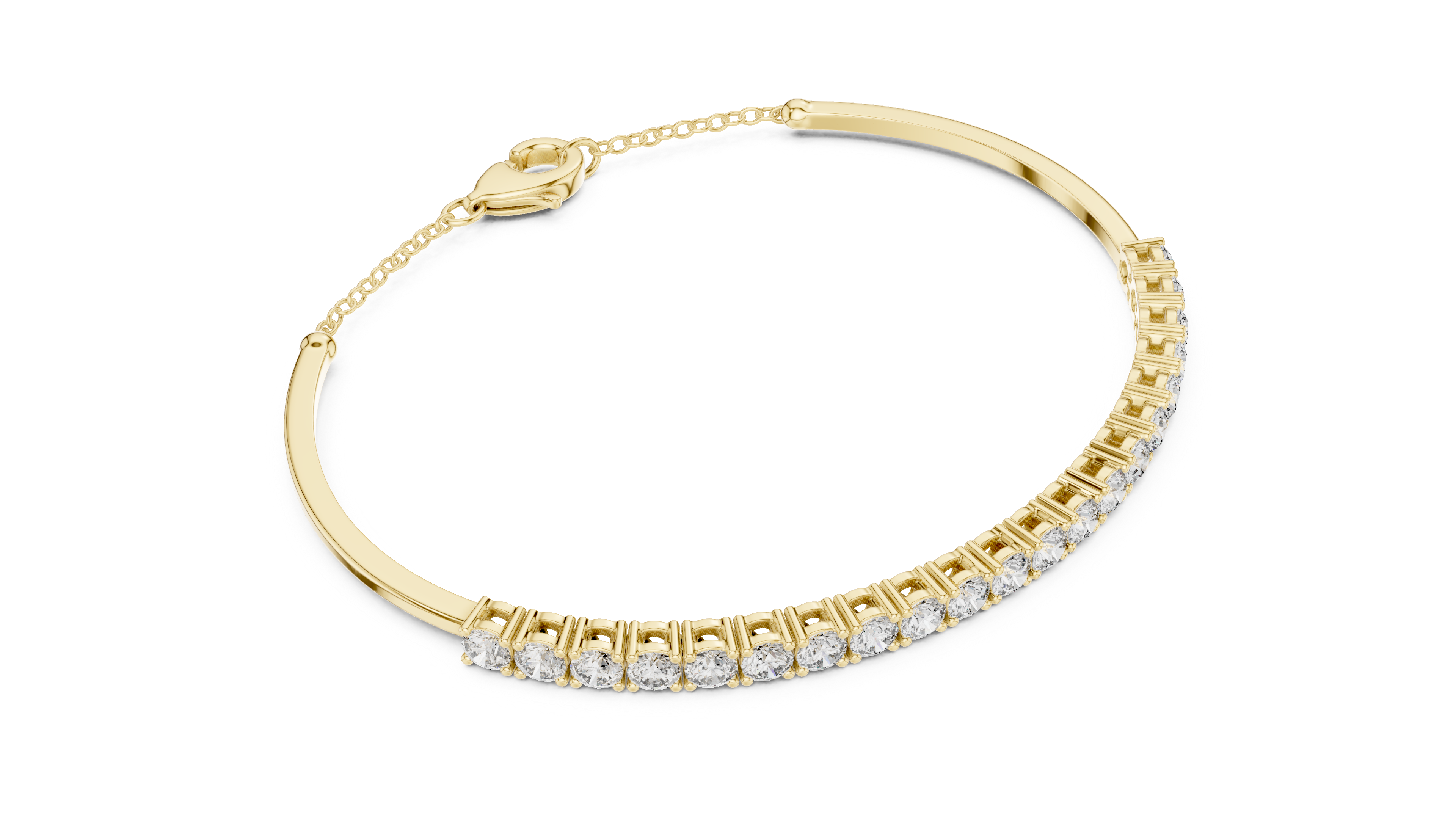 Beautiful Diamond Accent Bangle | Contemporary Wave Design | White Gold Plated Bracelet Gift for Her (Copy)