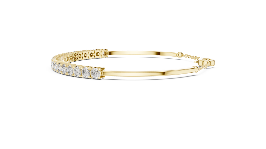 Beautiful Diamond Accent Bangle | Contemporary Wave Design | White Gold Plated Bracelet Gift for Her (Copy)