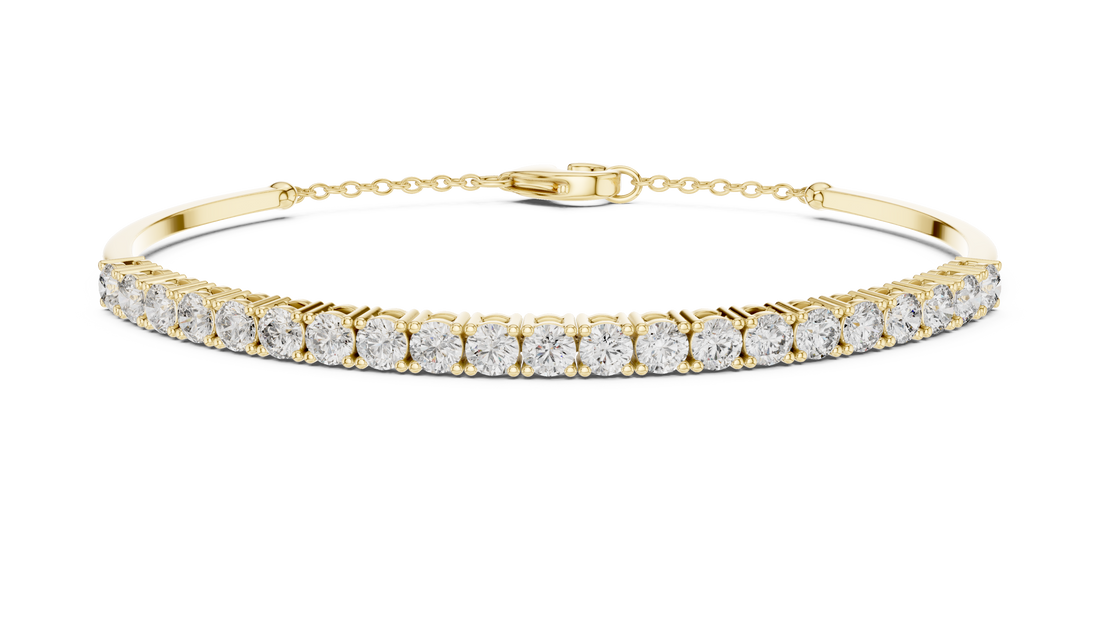 Beautiful Diamond Accent Bangle | Contemporary Wave Design | White Gold Plated Bracelet Gift for Her (Copy)