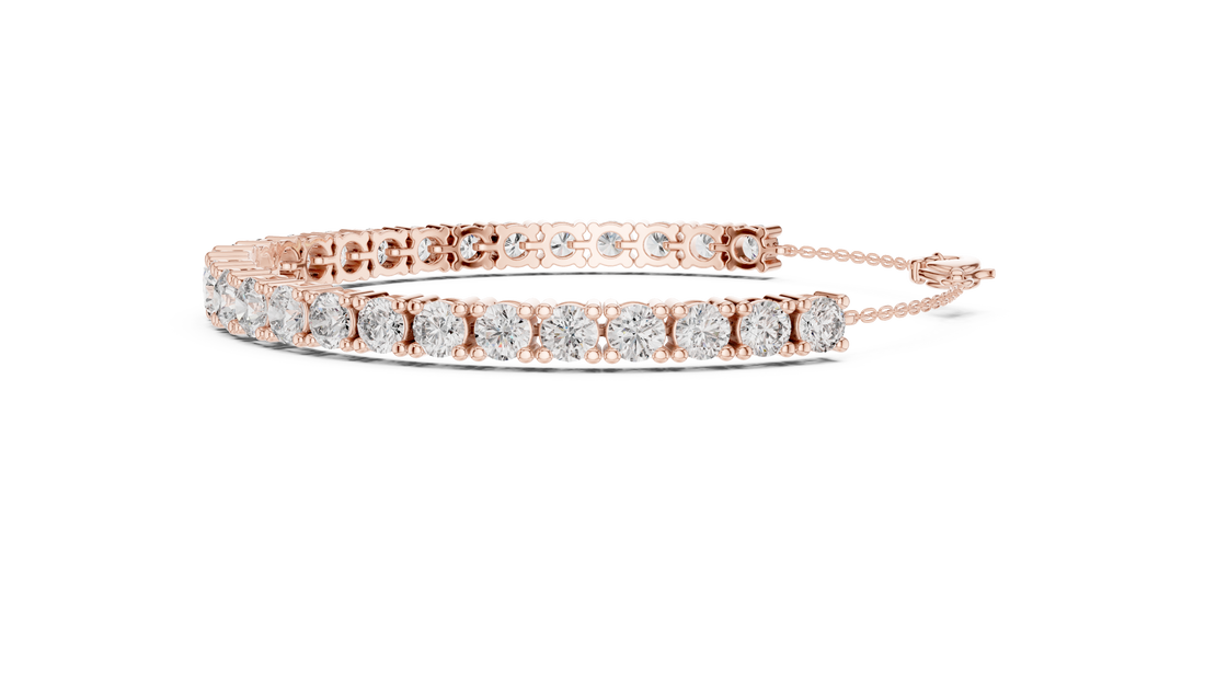 Sophisticated Diamond Tennis Bracelet | Round Cut Stones with Secure Lock | Perfect Luxury Gift Jewelry