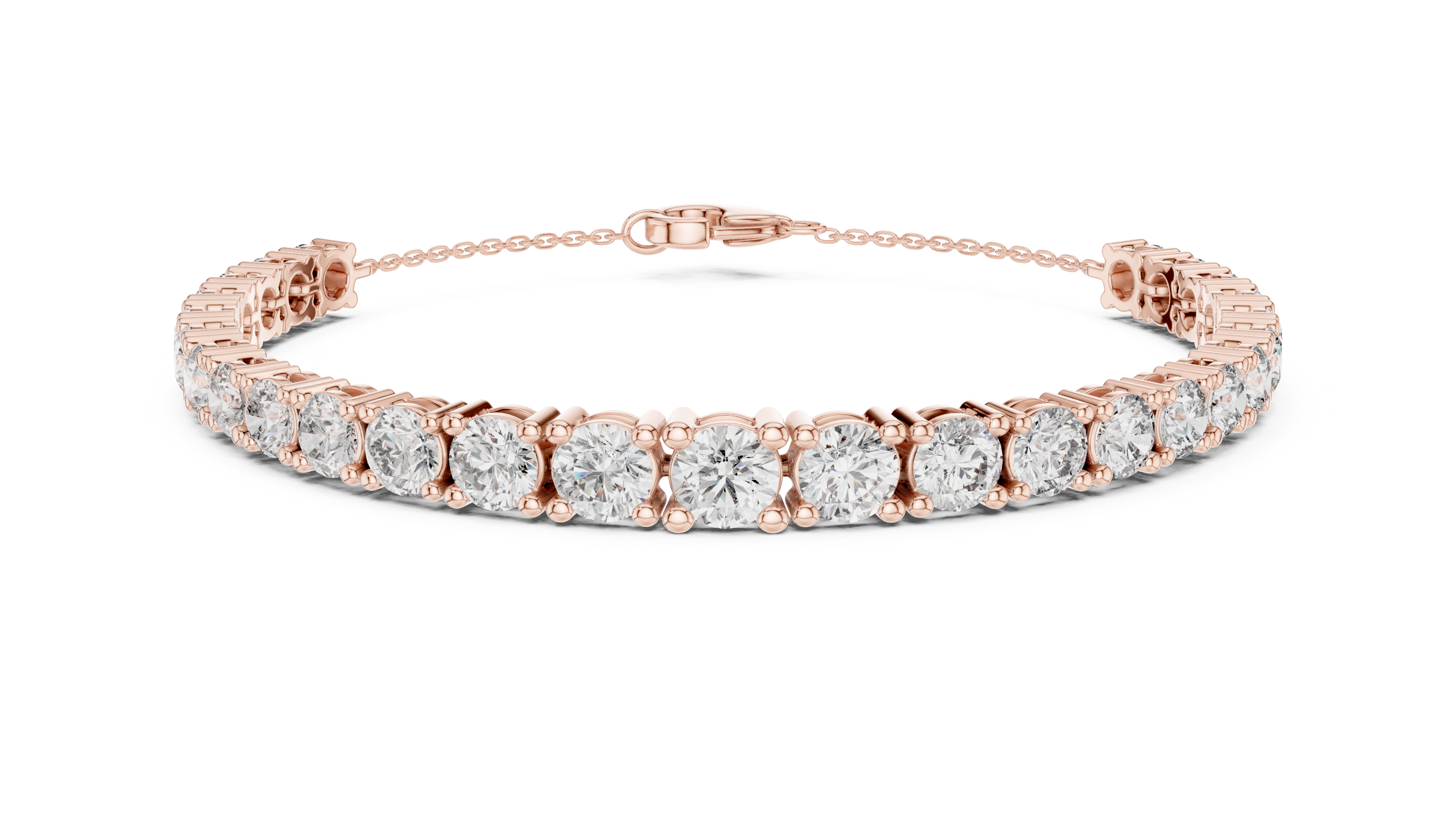 Sophisticated Diamond Tennis Bracelet | Round Cut Stones with Secure Lock | Perfect Luxury Gift Jewelry