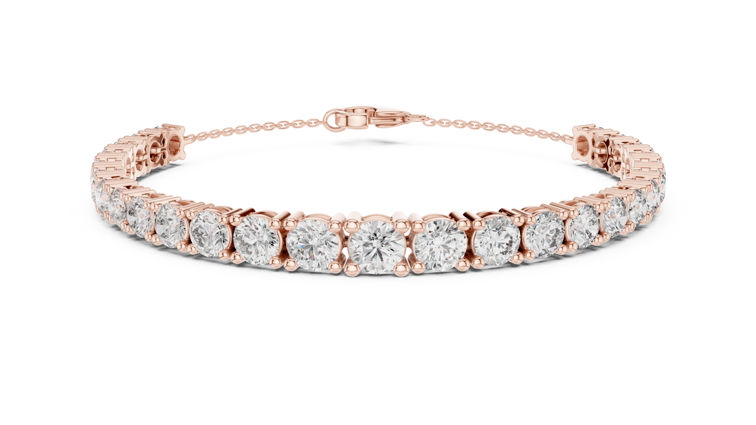Sophisticated Diamond Tennis Bracelet | Round Cut Stones with Secure Lock | Perfect Luxury Gift Jewelry