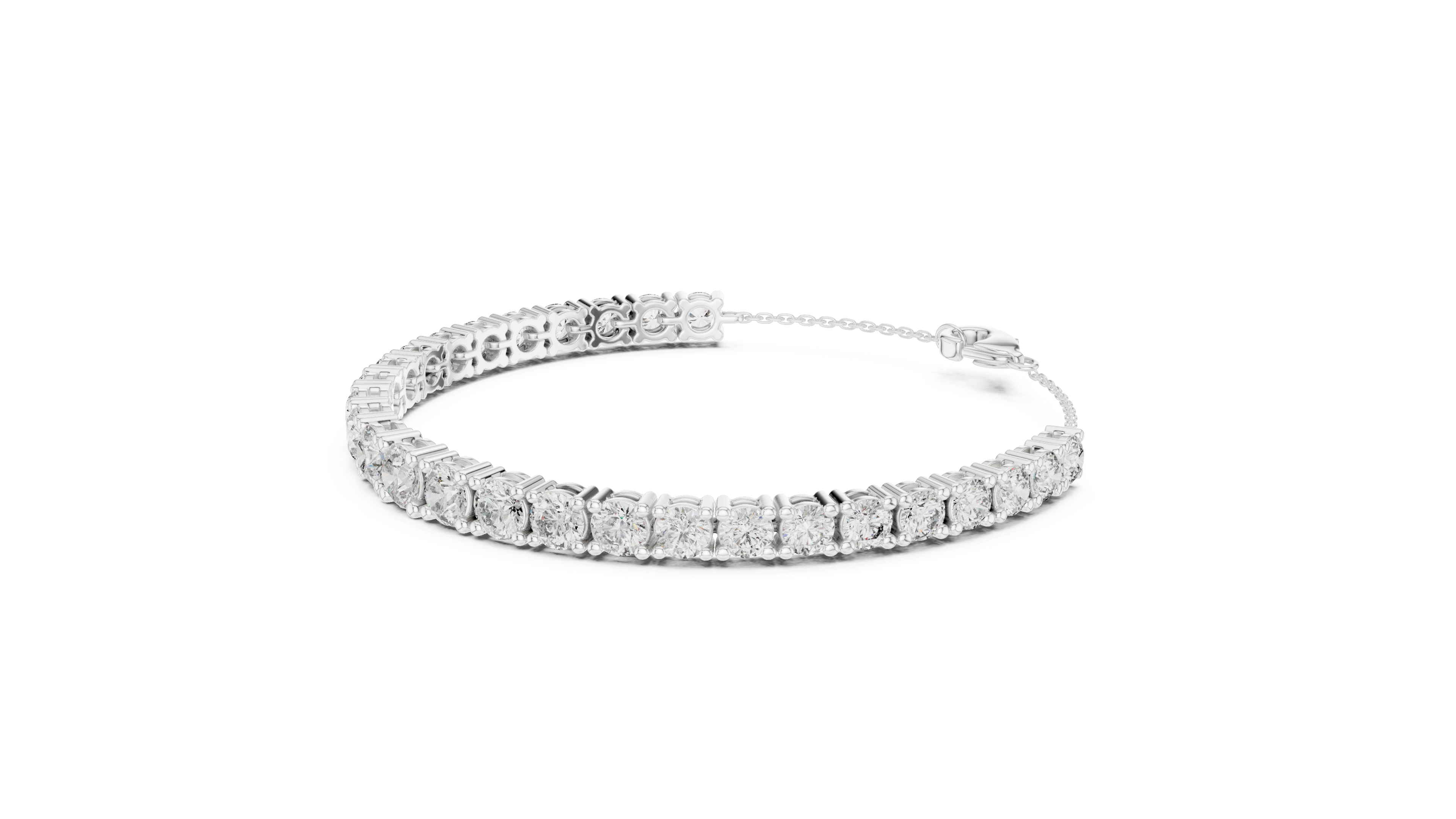 Sophisticated Diamond Tennis Bracelet | Round Cut Stones with Secure Lock | Perfect Luxury Gift Jewelry