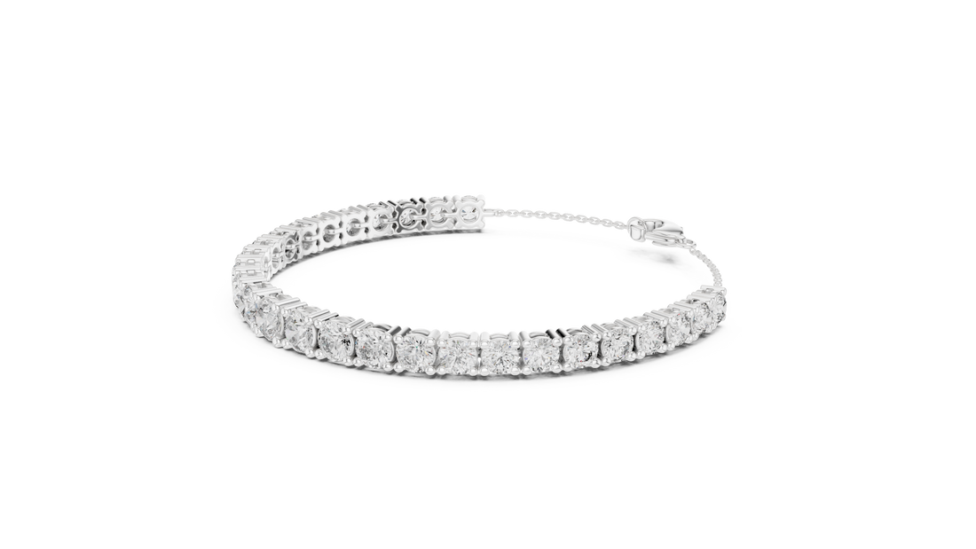 Sophisticated Diamond Tennis Bracelet | Round Cut Stones with Secure Lock | Perfect Luxury Gift Jewelry