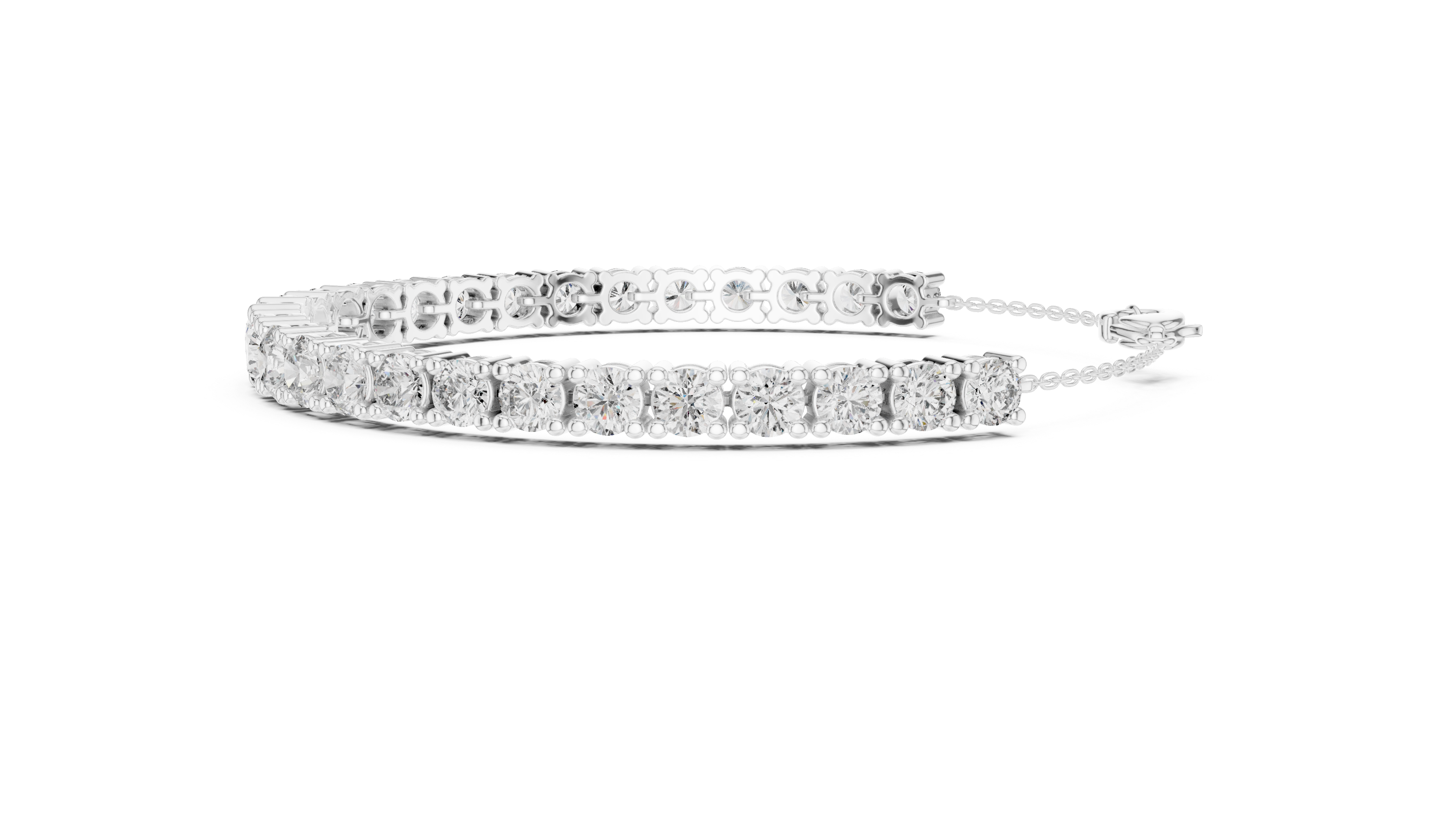 Sophisticated Diamond Tennis Bracelet | Round Cut Stones with Secure Lock | Perfect Luxury Gift Jewelry