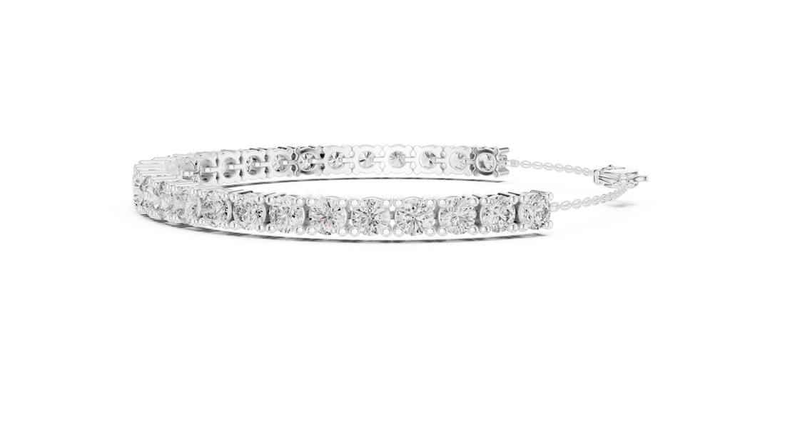 Sophisticated Diamond Tennis Bracelet | Round Cut Stones with Secure Lock | Perfect Luxury Gift Jewelry