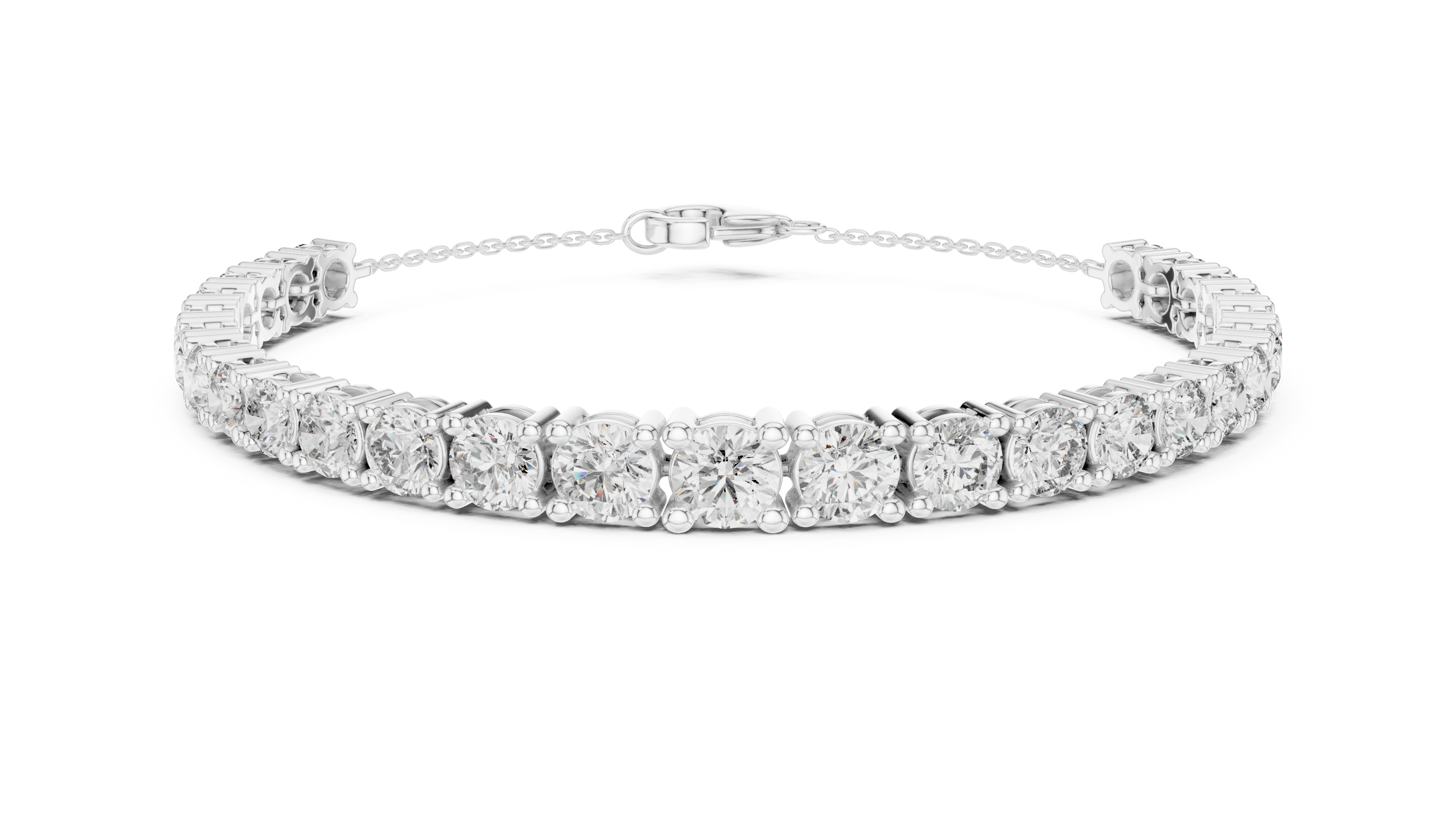 Sophisticated Diamond Tennis Bracelet | Round Cut Stones with Secure Lock | Perfect Luxury Gift Jewelry